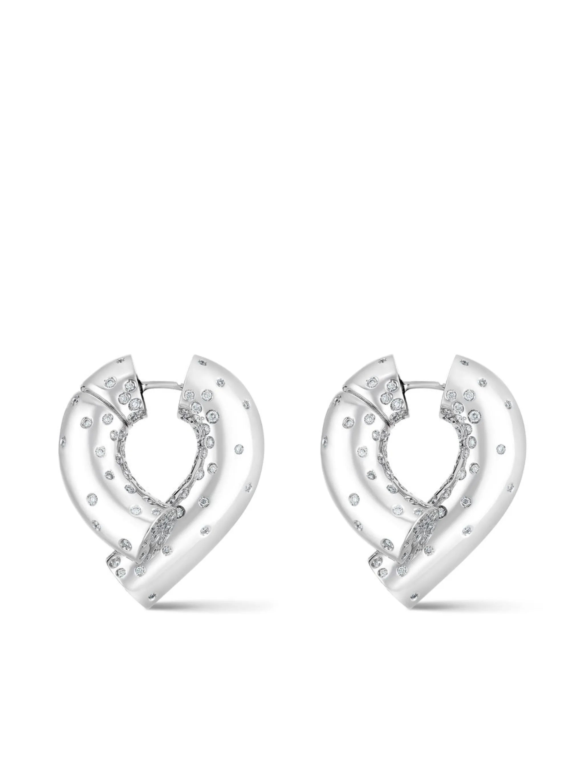 18kt white gold Large Oera diamond hoop earrings