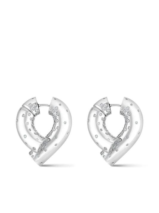 18kt white gold Large Oera diamond hoop earrings