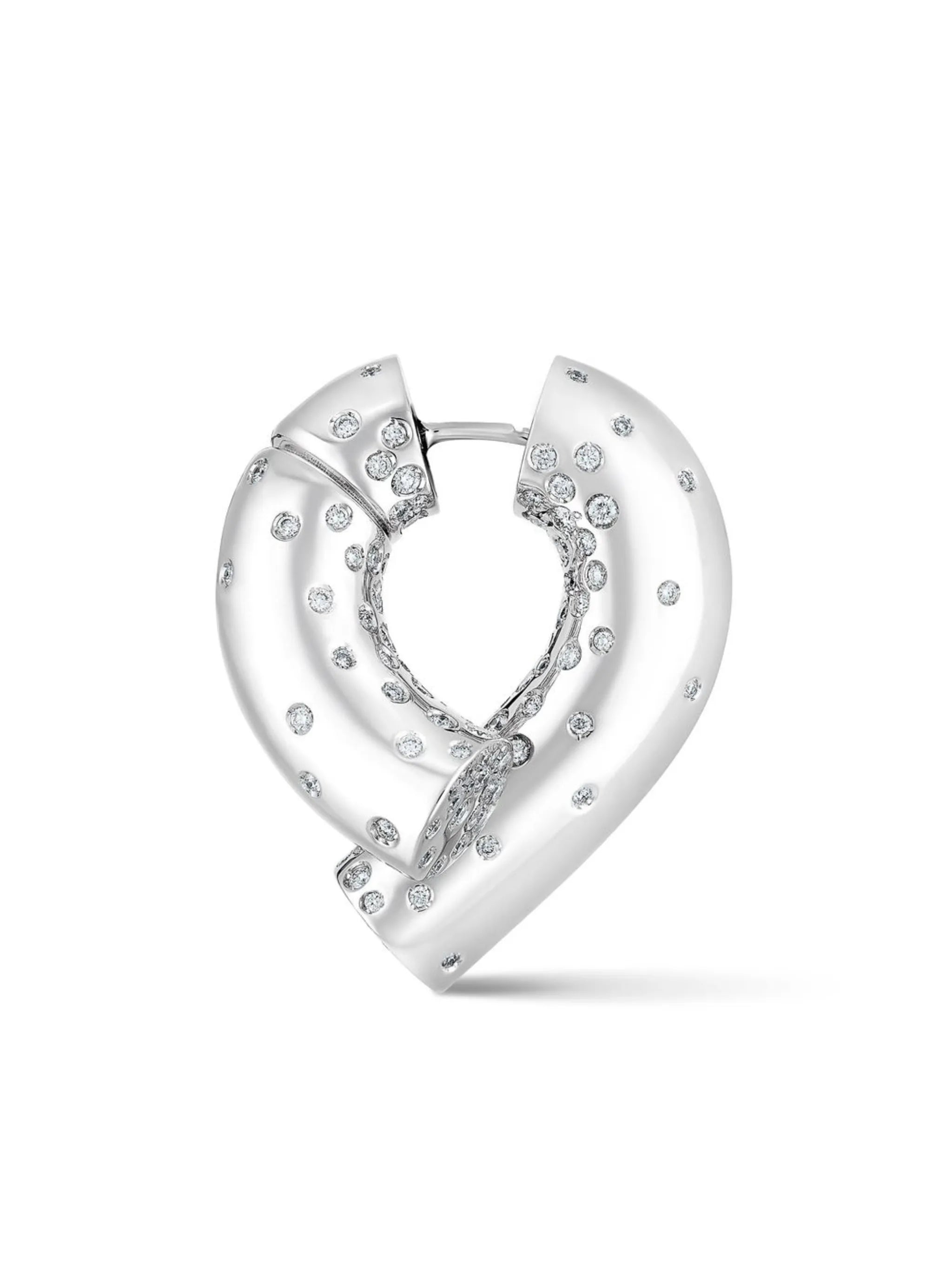 18kt white gold Large Oera diamond hoop earrings
