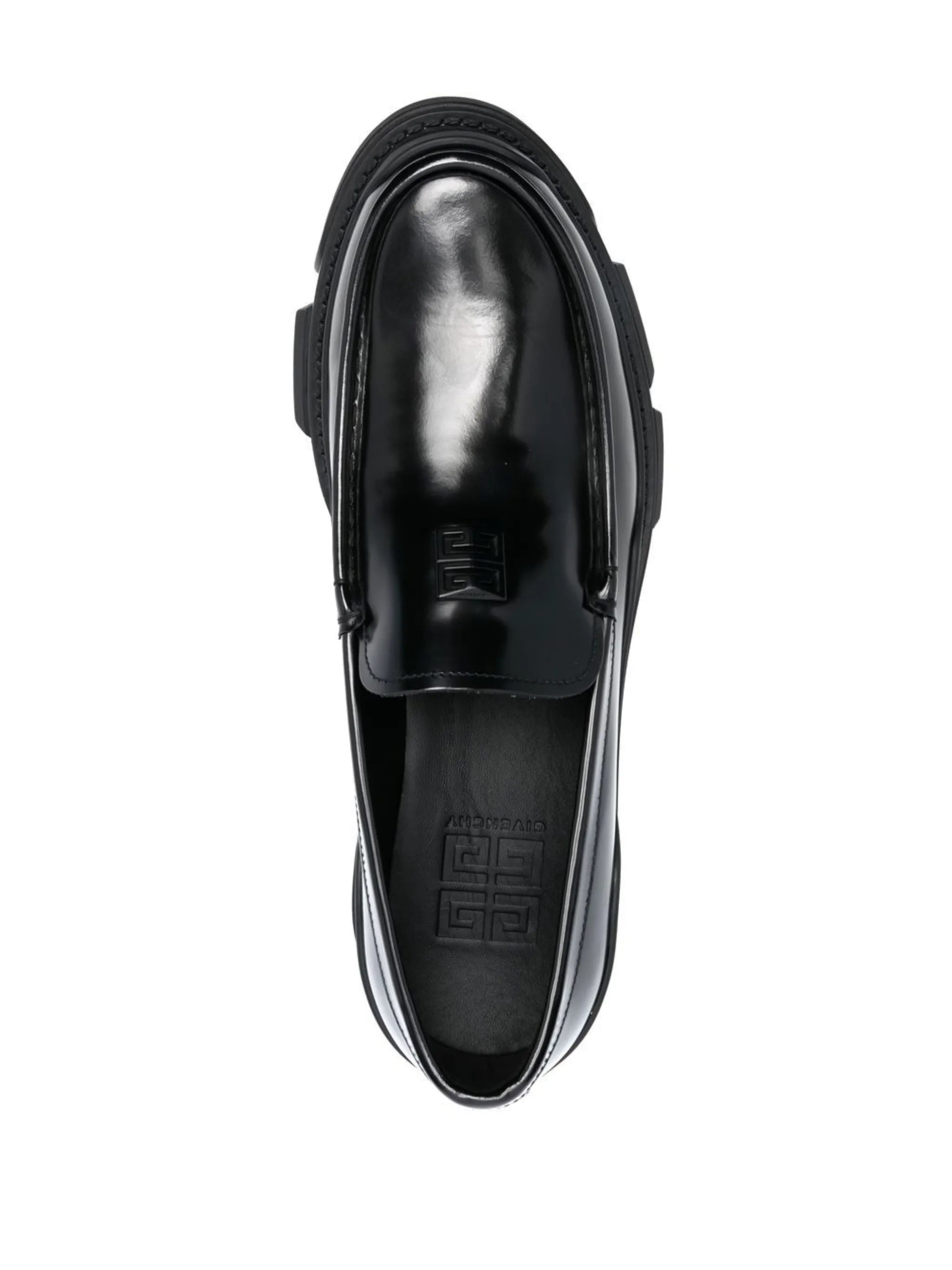 embossed-logo loafers