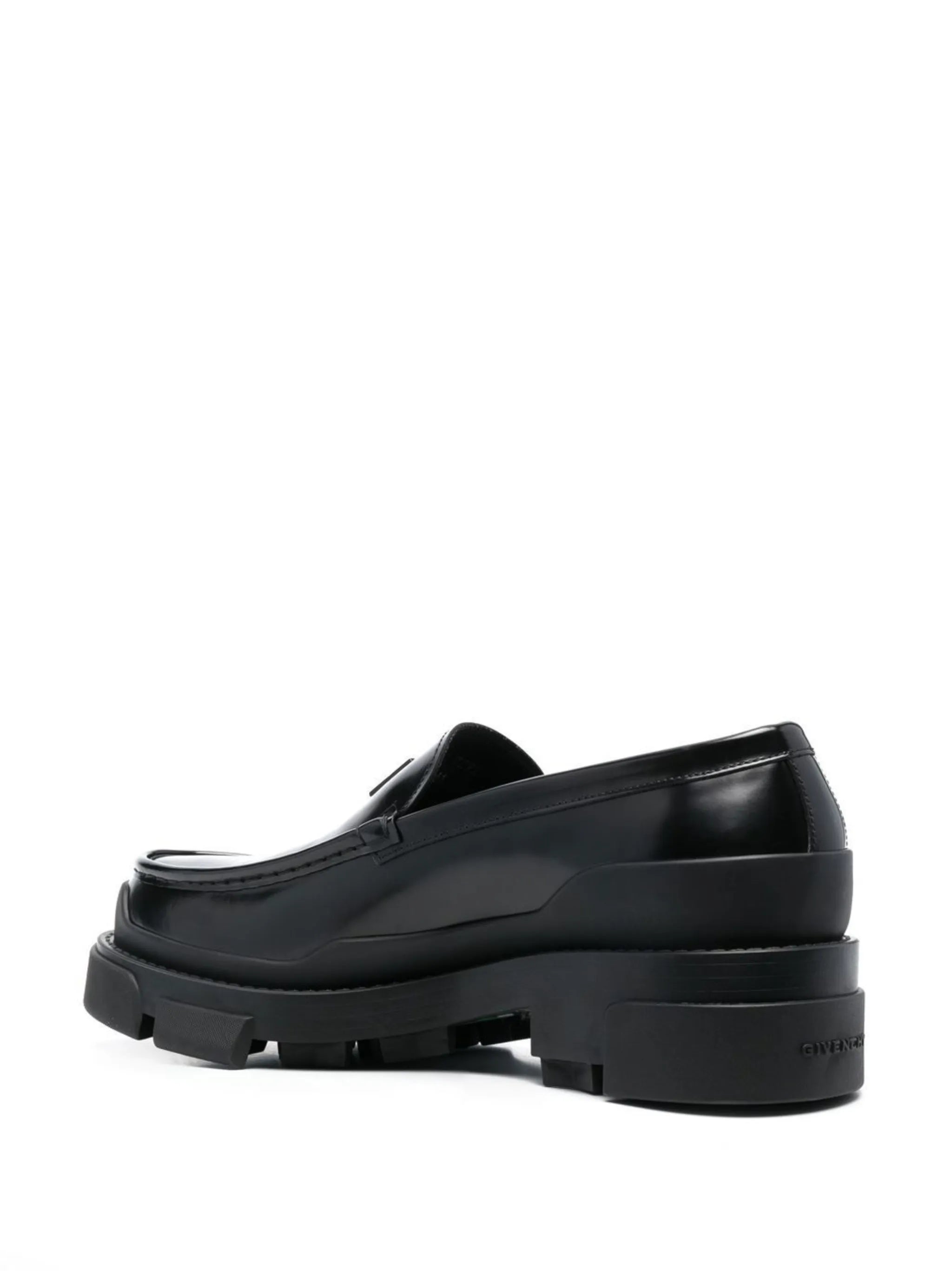 embossed-logo loafers