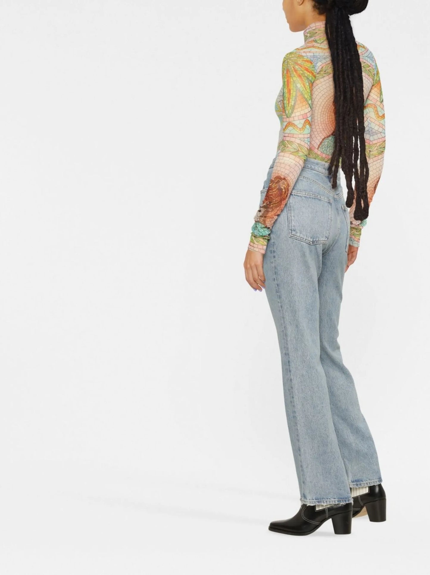 high-rise bootcut jeans