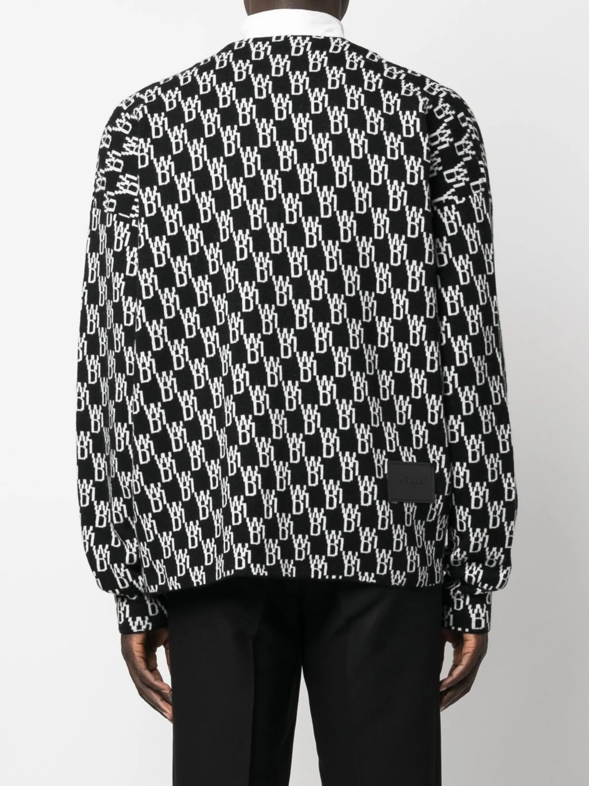 logo-knit button-up cardigan