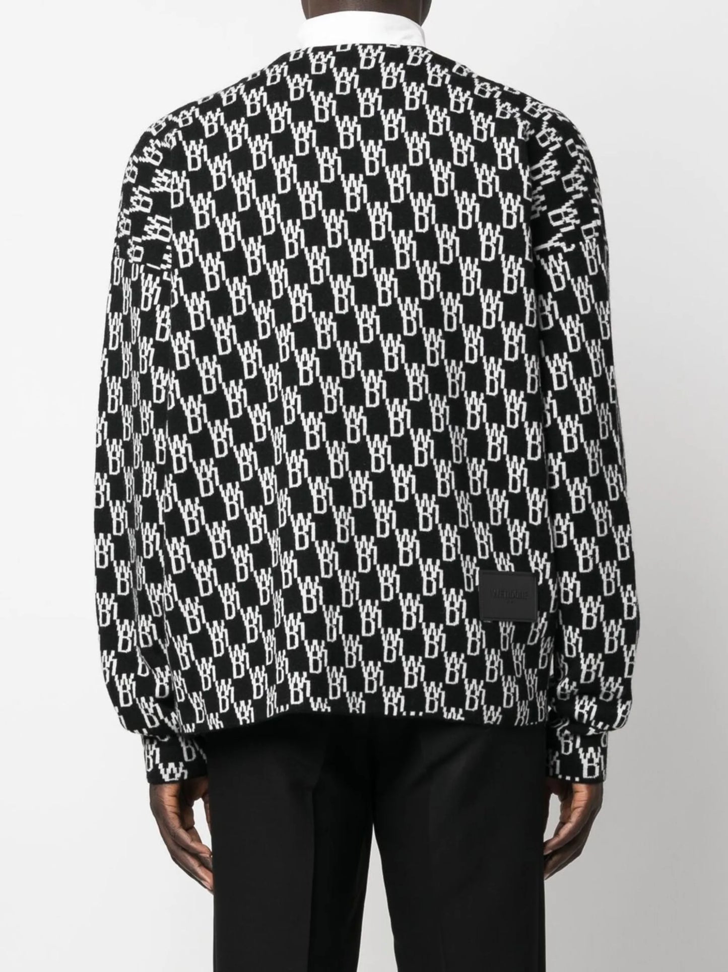 logo-knit button-up cardigan