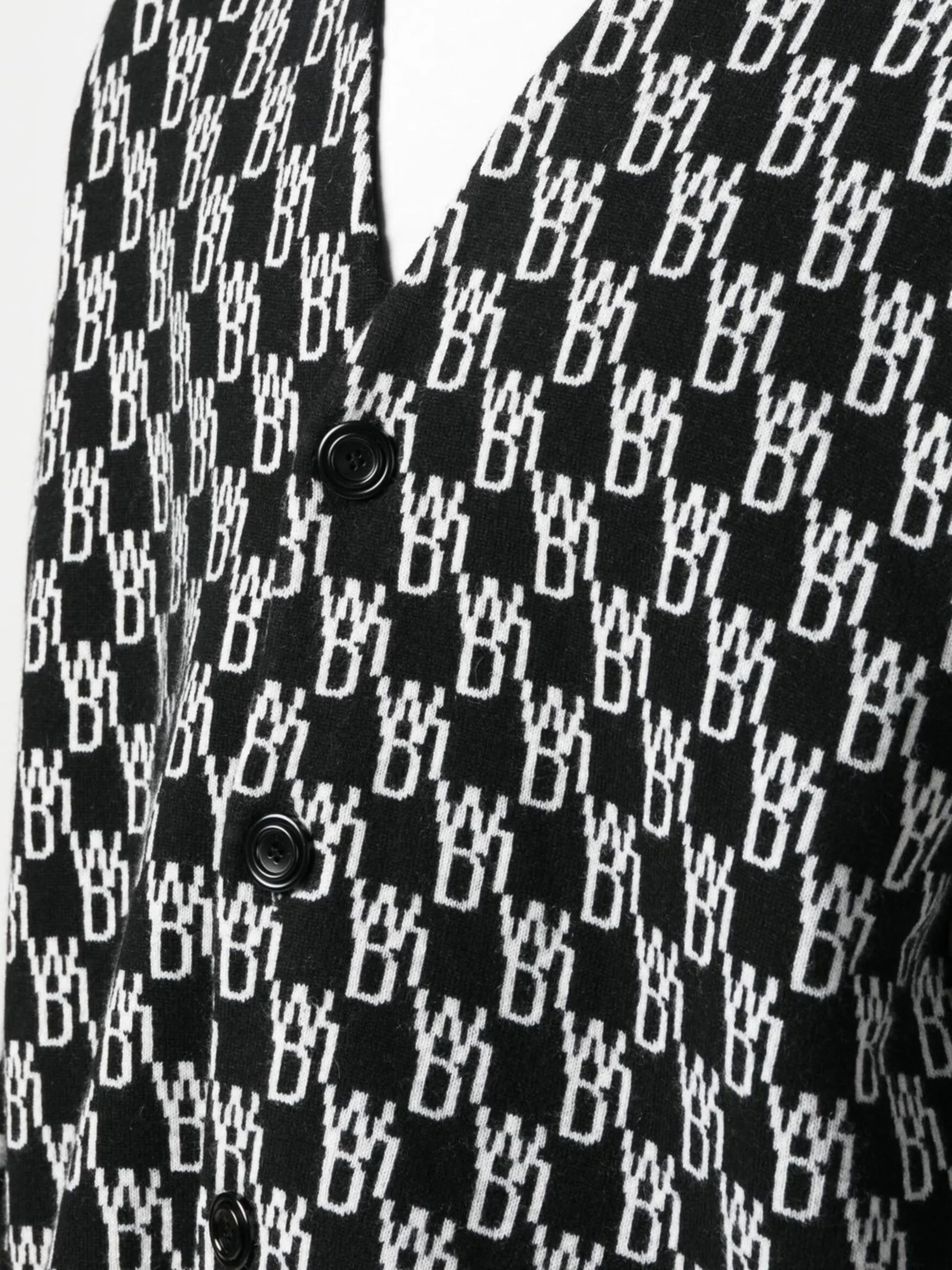 logo-knit button-up cardigan