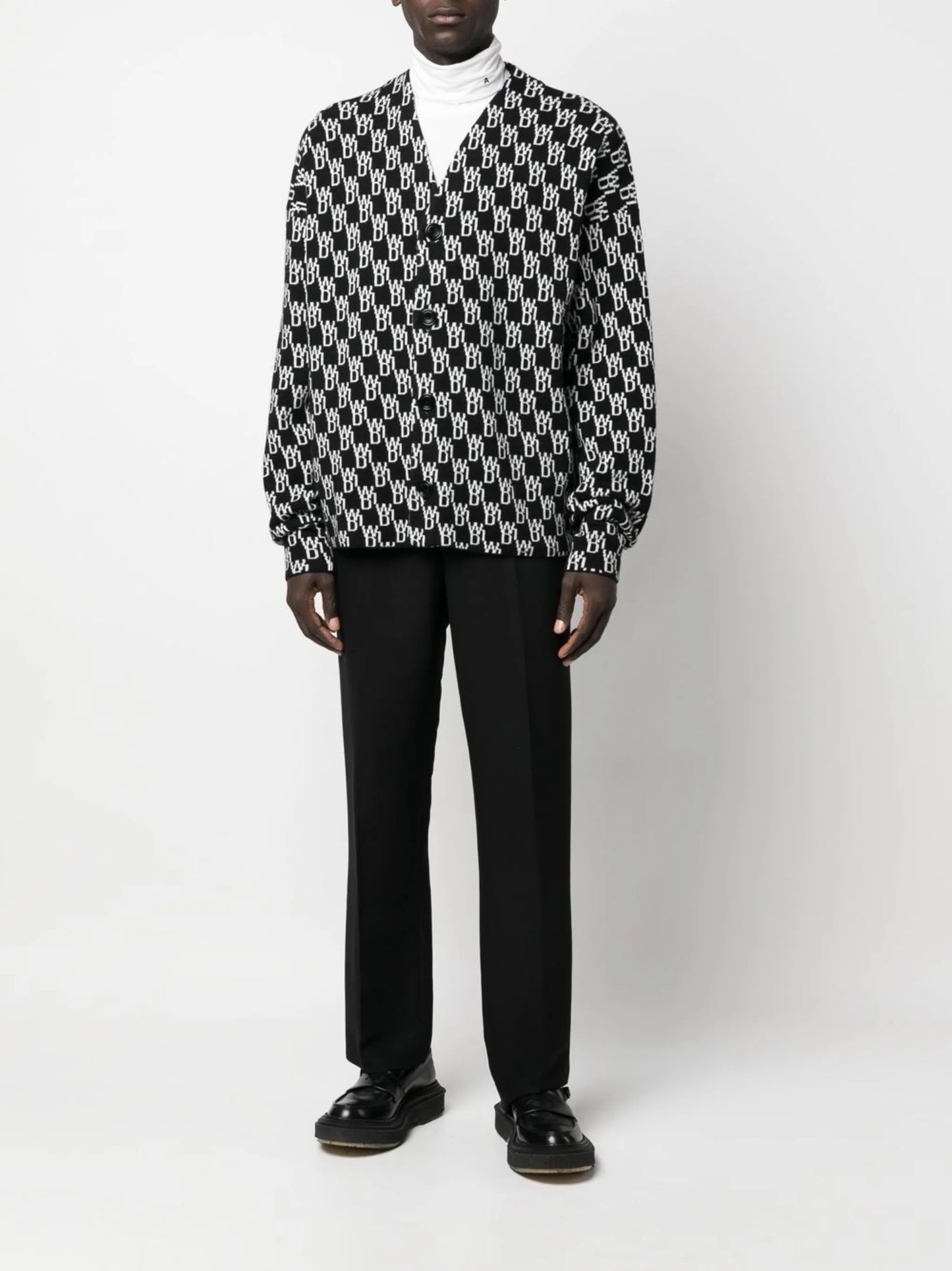 logo-knit button-up cardigan