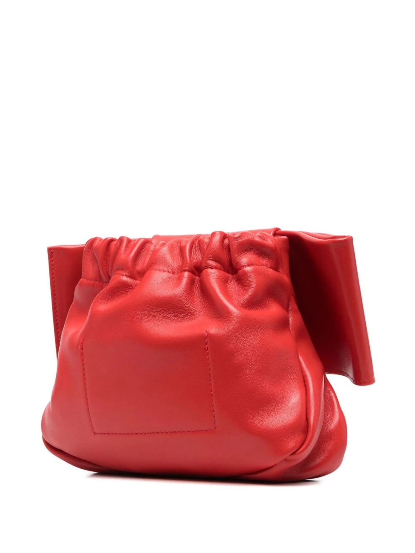 embossed-logo leather shoulder bag