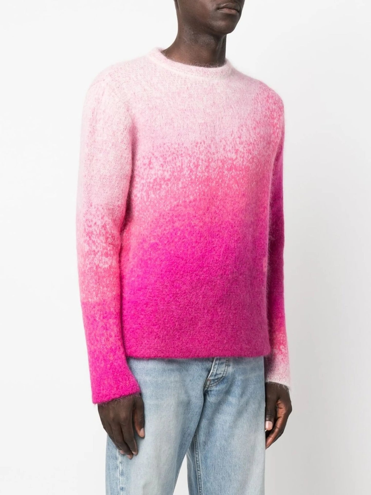gradient-effect crew neck jumper