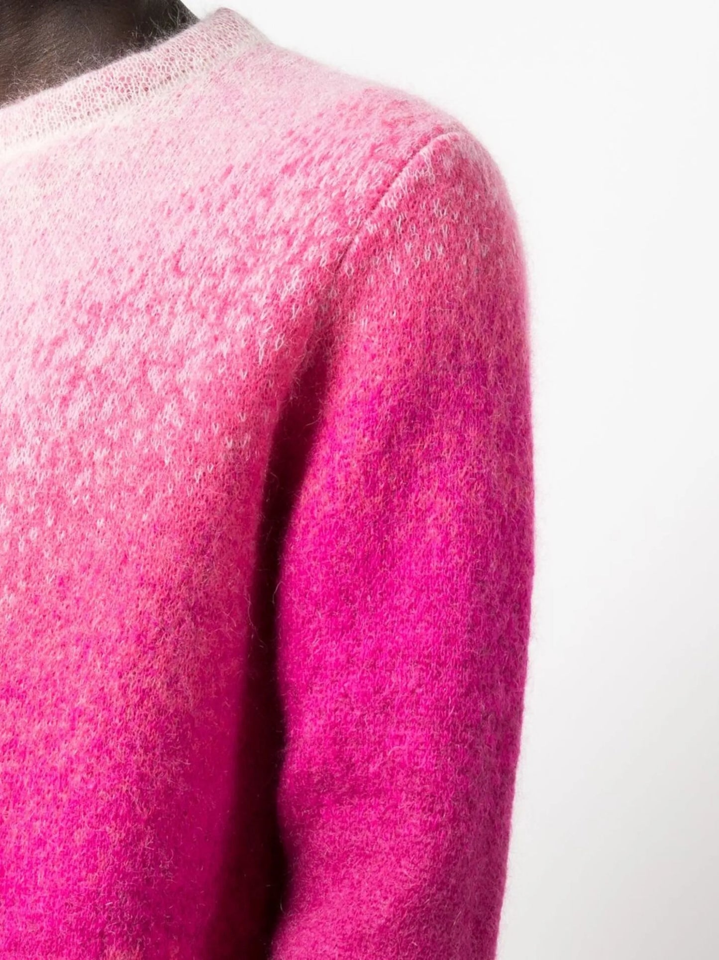 gradient-effect crew neck jumper