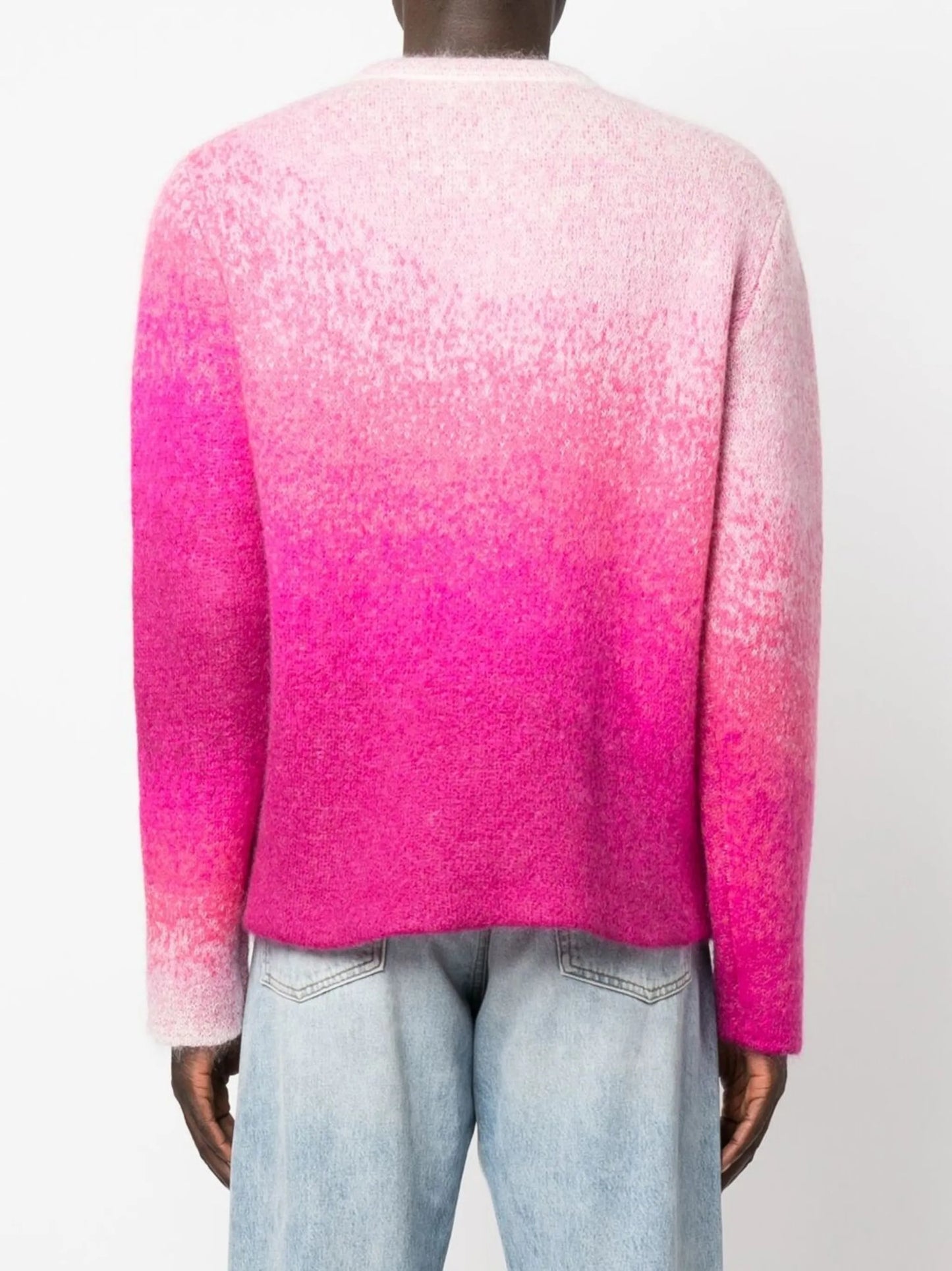 gradient-effect crew neck jumper
