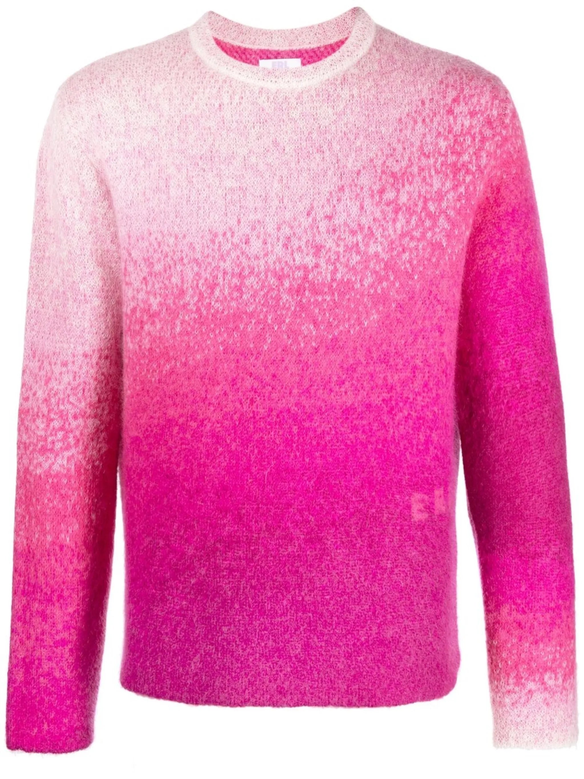 gradient-effect crew neck jumper