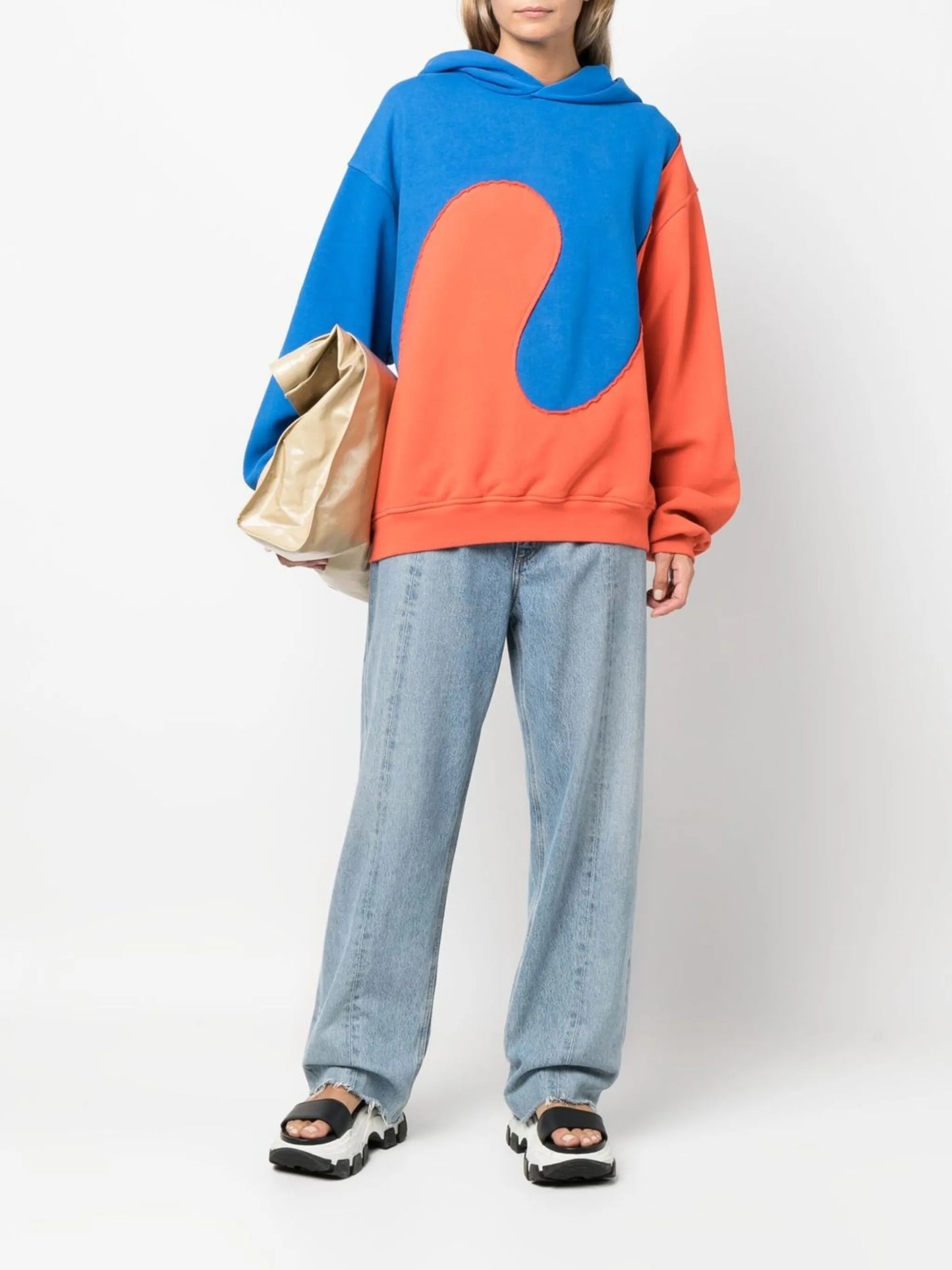 two-tone pullover hoodie