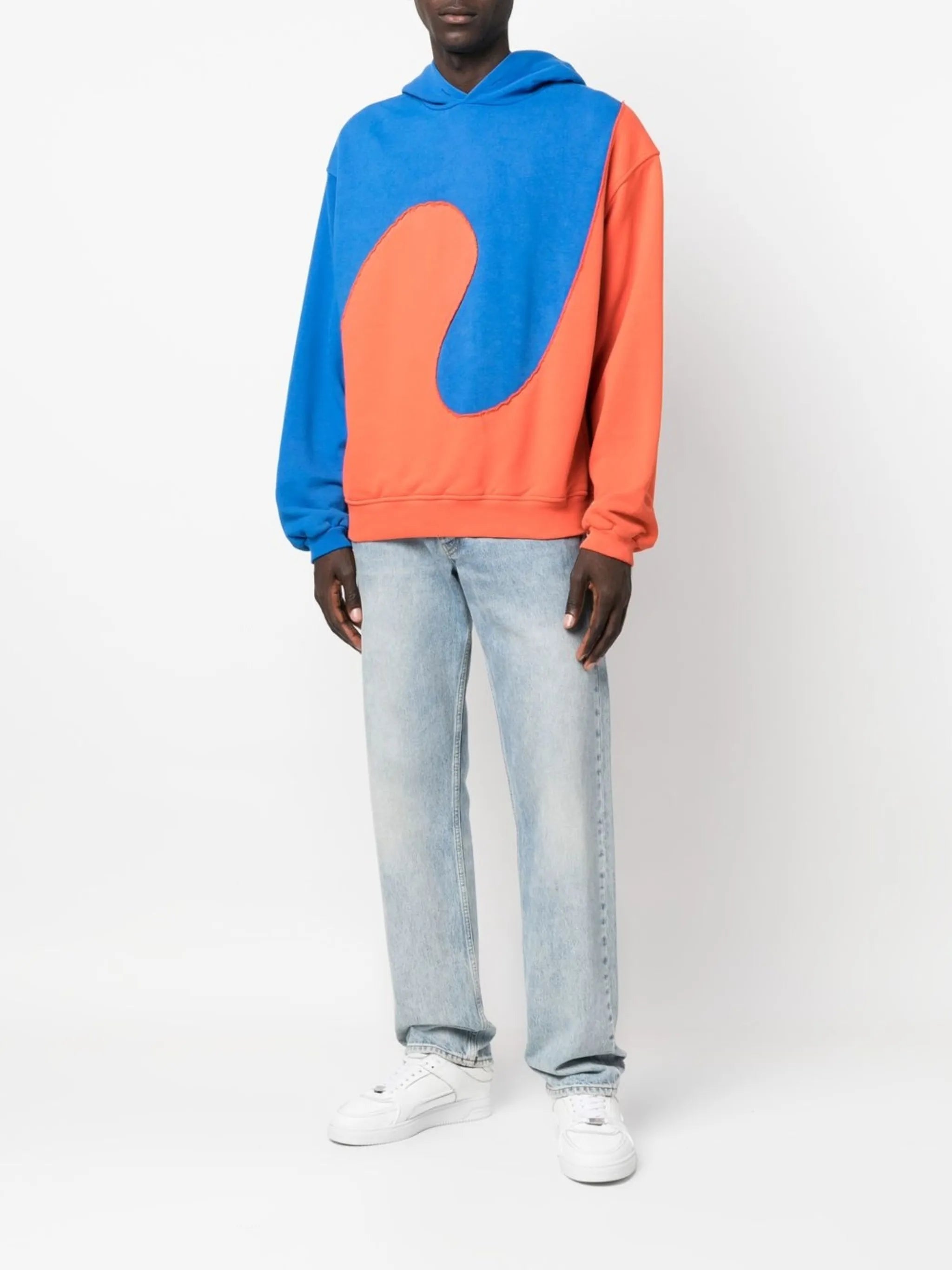 two-tone pullover hoodie