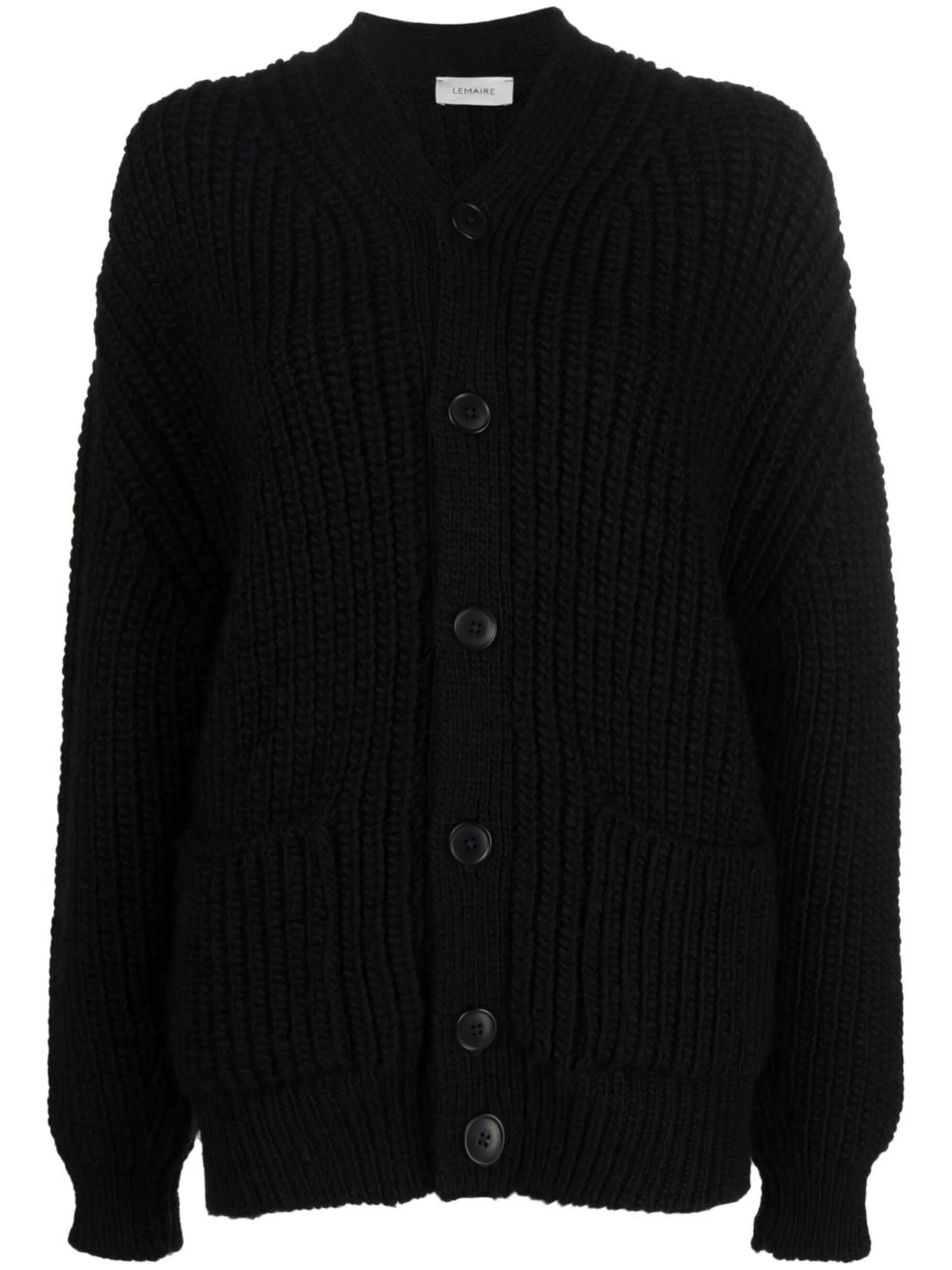 V-neck knitted wool cardigan