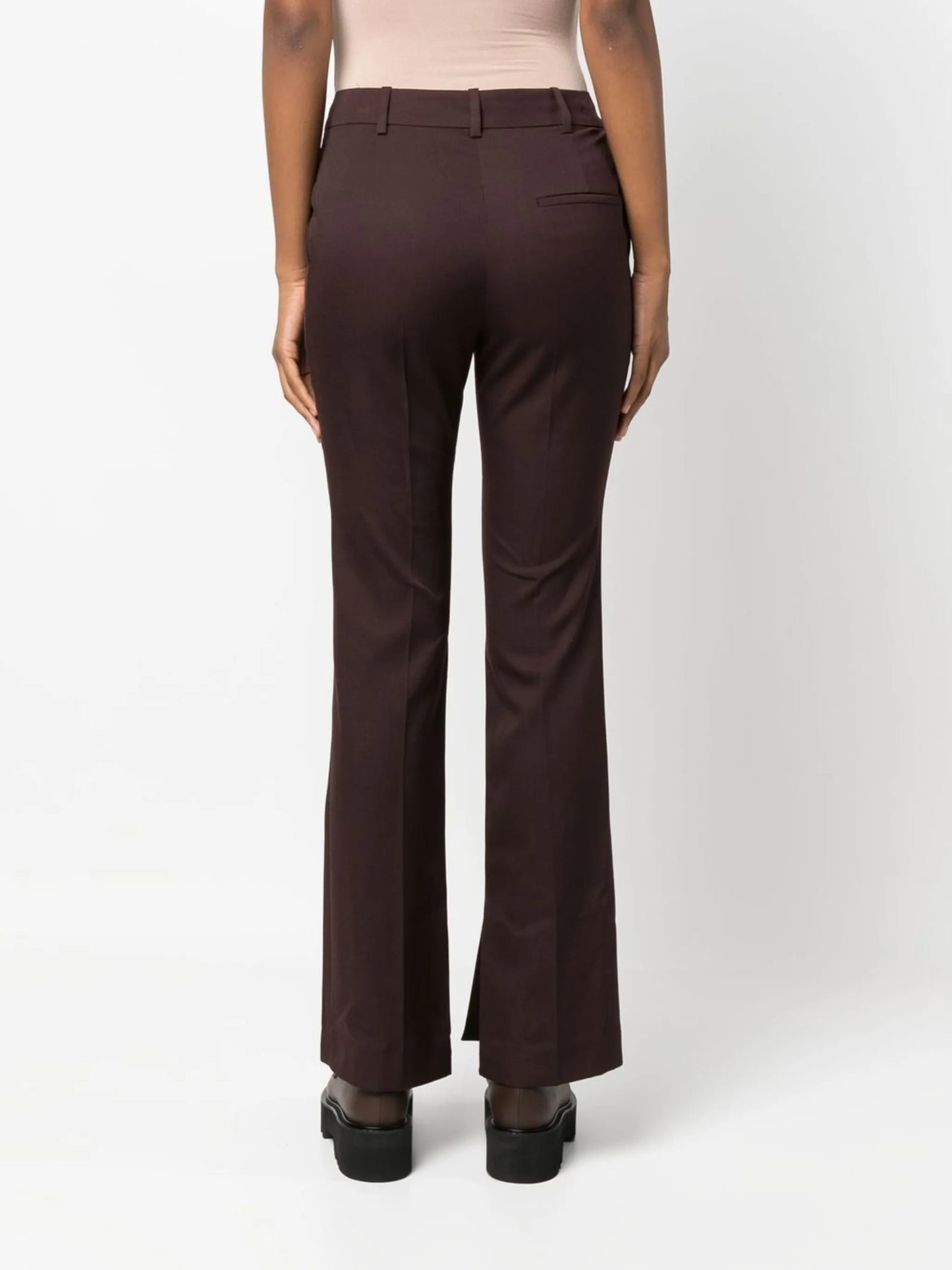flared wool trousers
