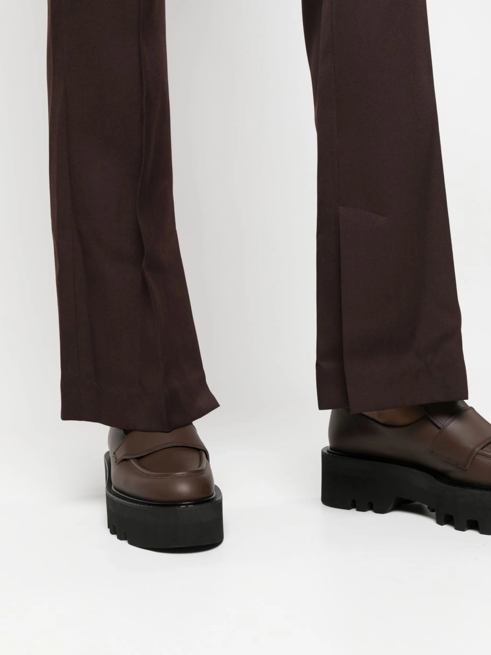 flared wool trousers