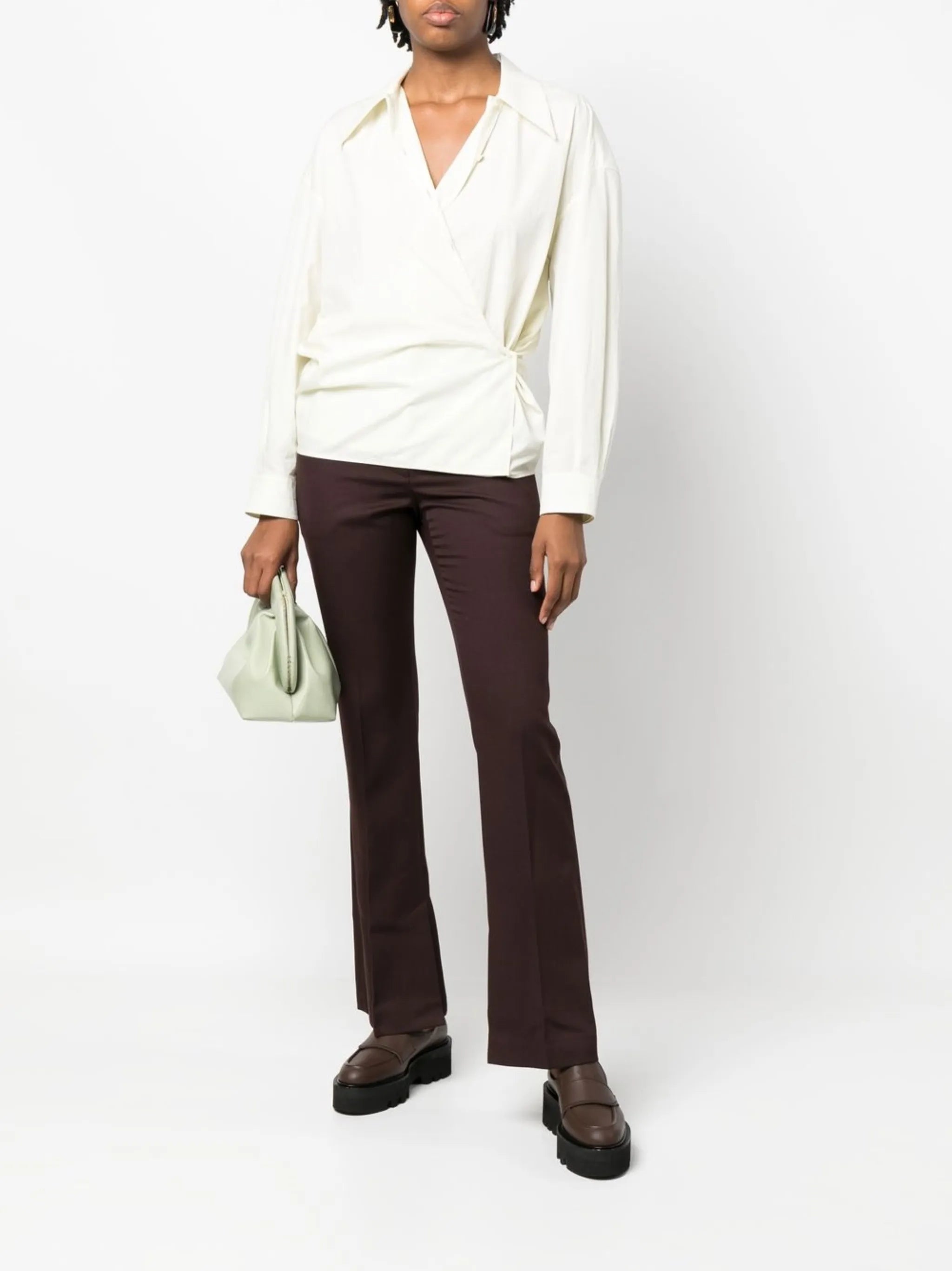 flared wool trousers