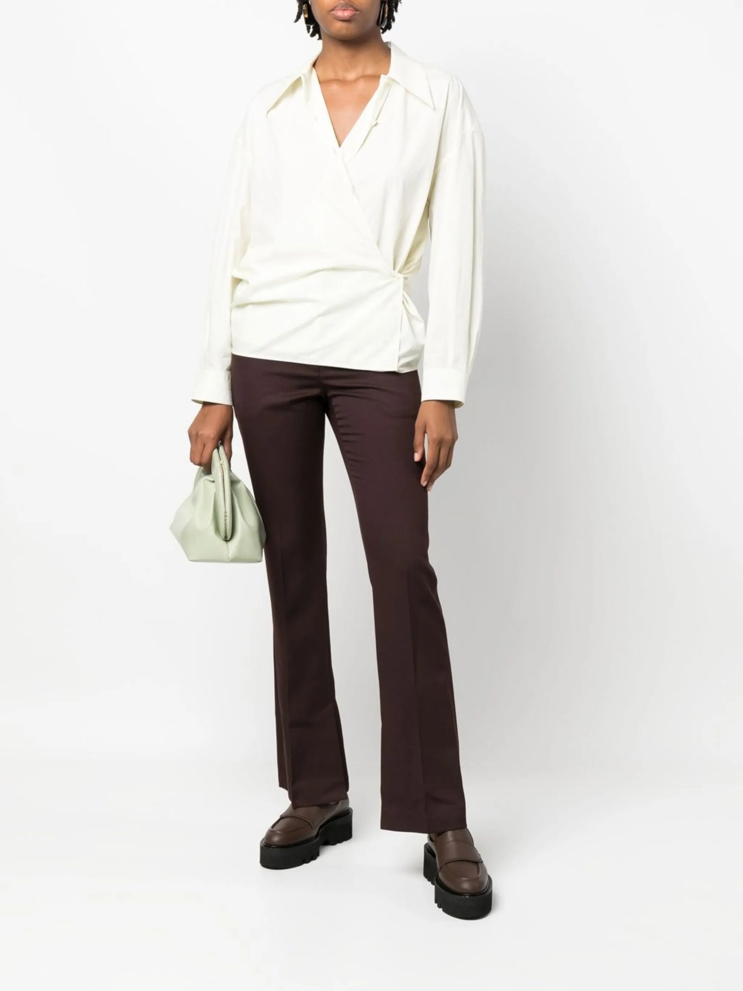 flared wool trousers