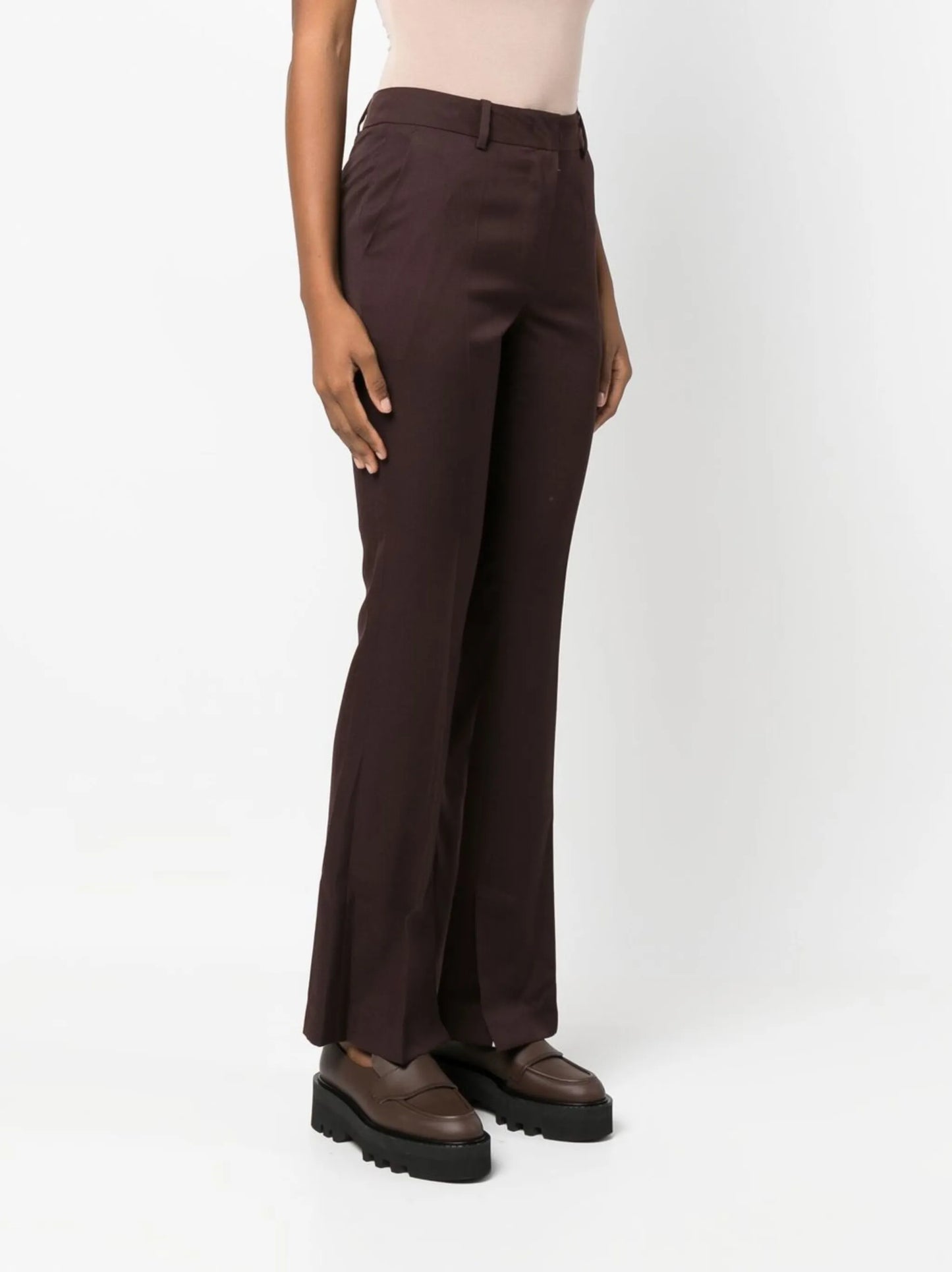 flared wool trousers
