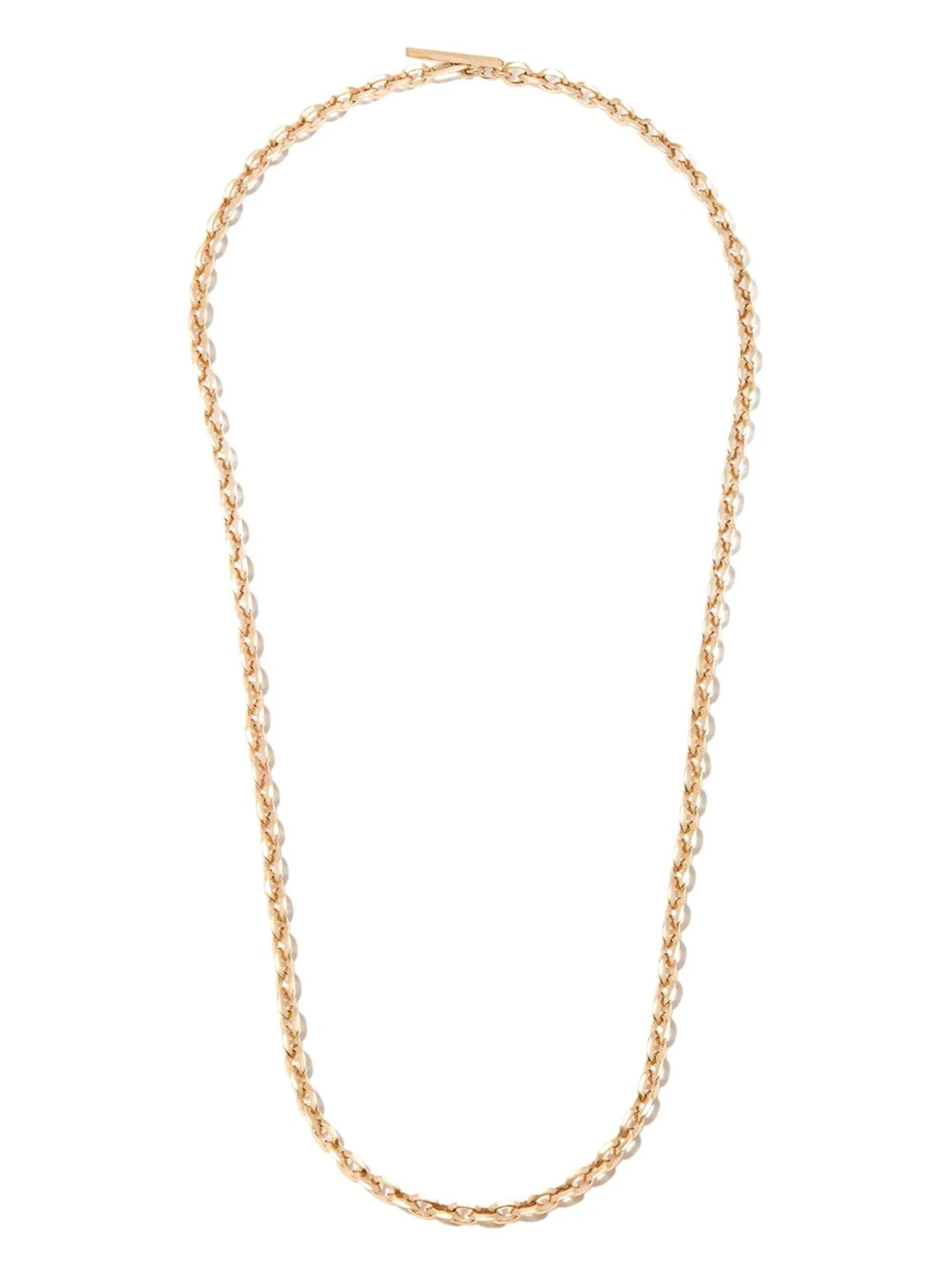 18kt yellow gold Knife Edge diamond necklace