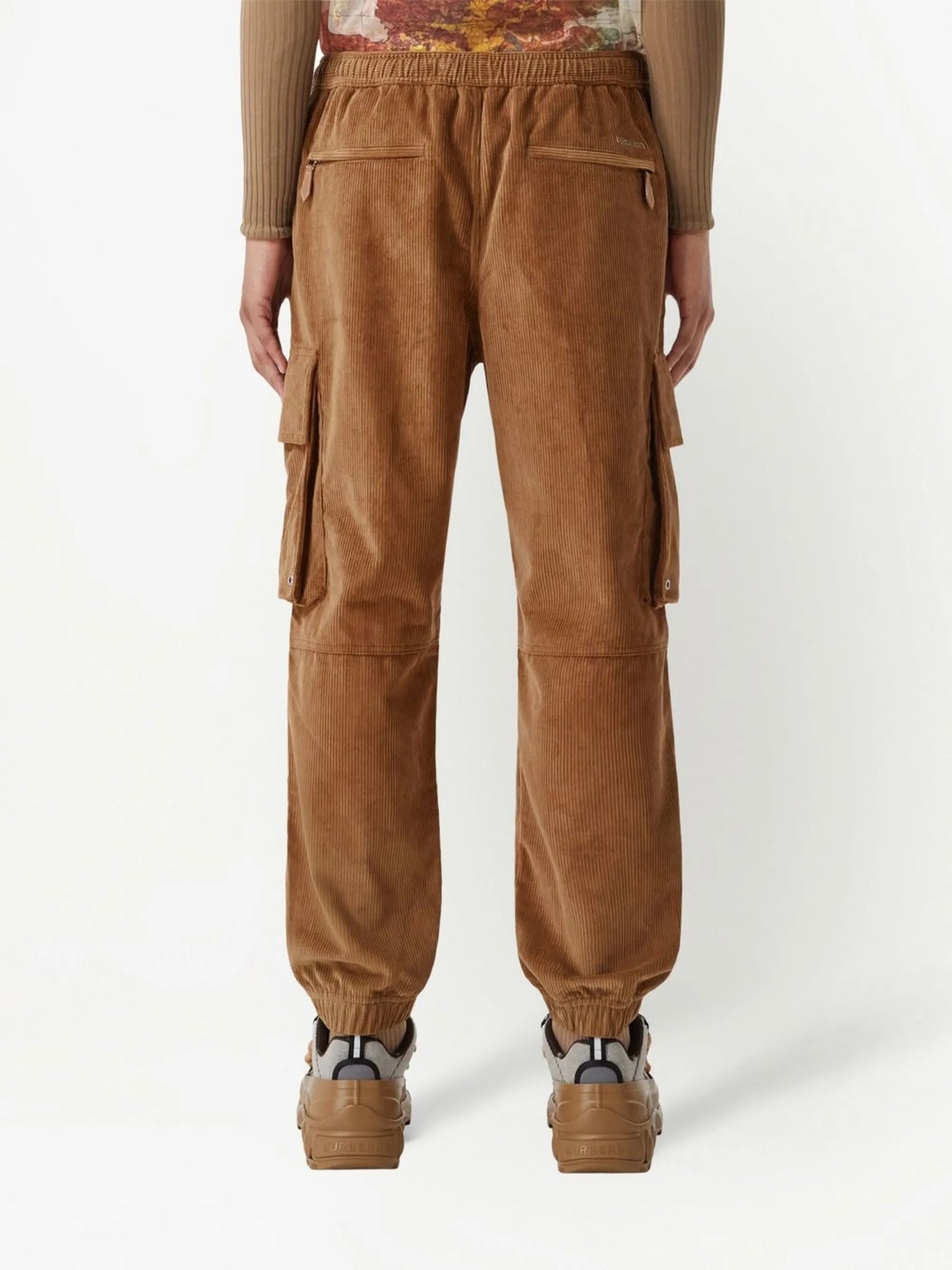logo-plaque corduroy cargo trousers
