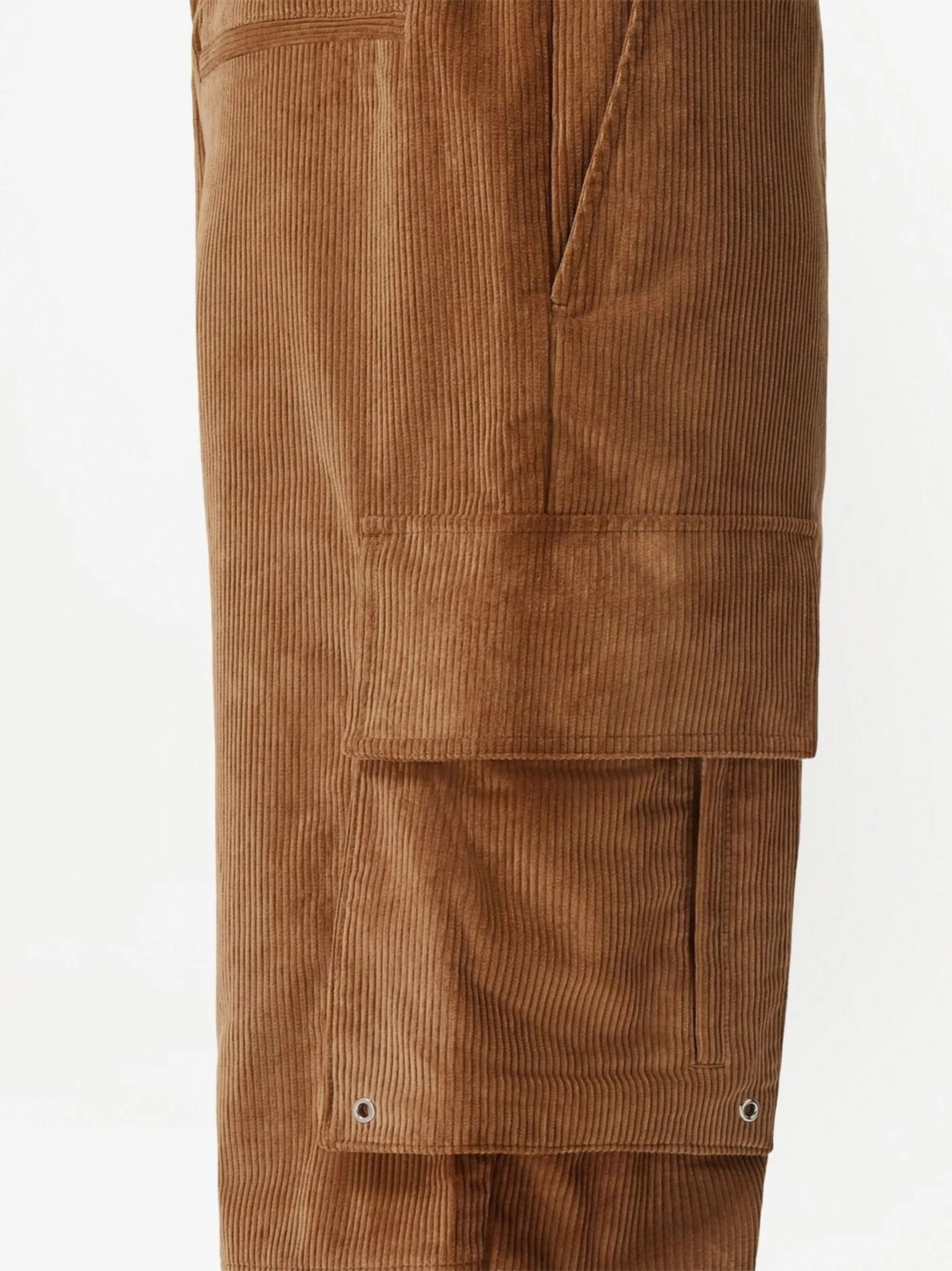 logo-plaque corduroy cargo trousers