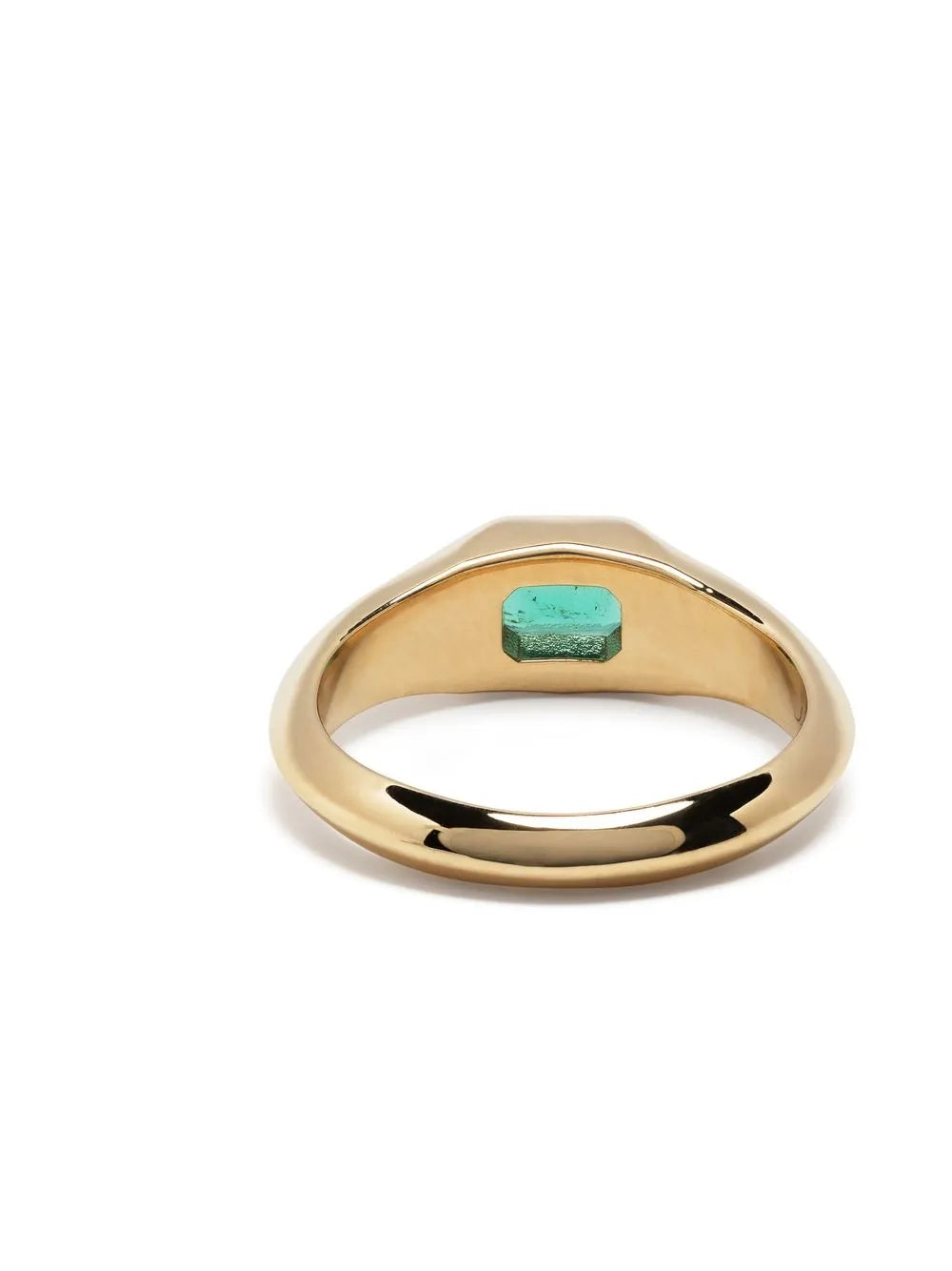 18kt yellow gold emerald signet ring