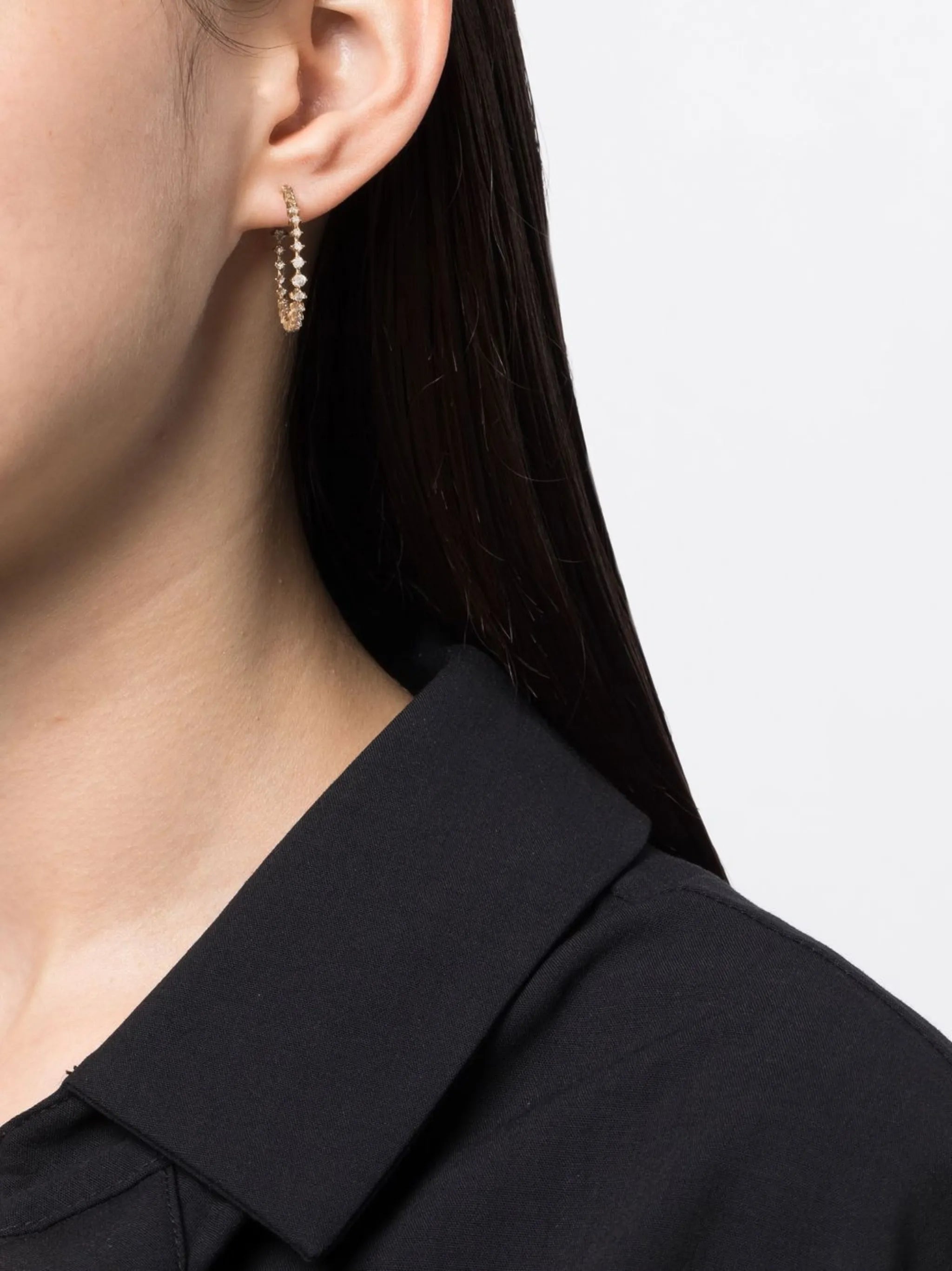 18kt yellow gold diamond hoop earrings