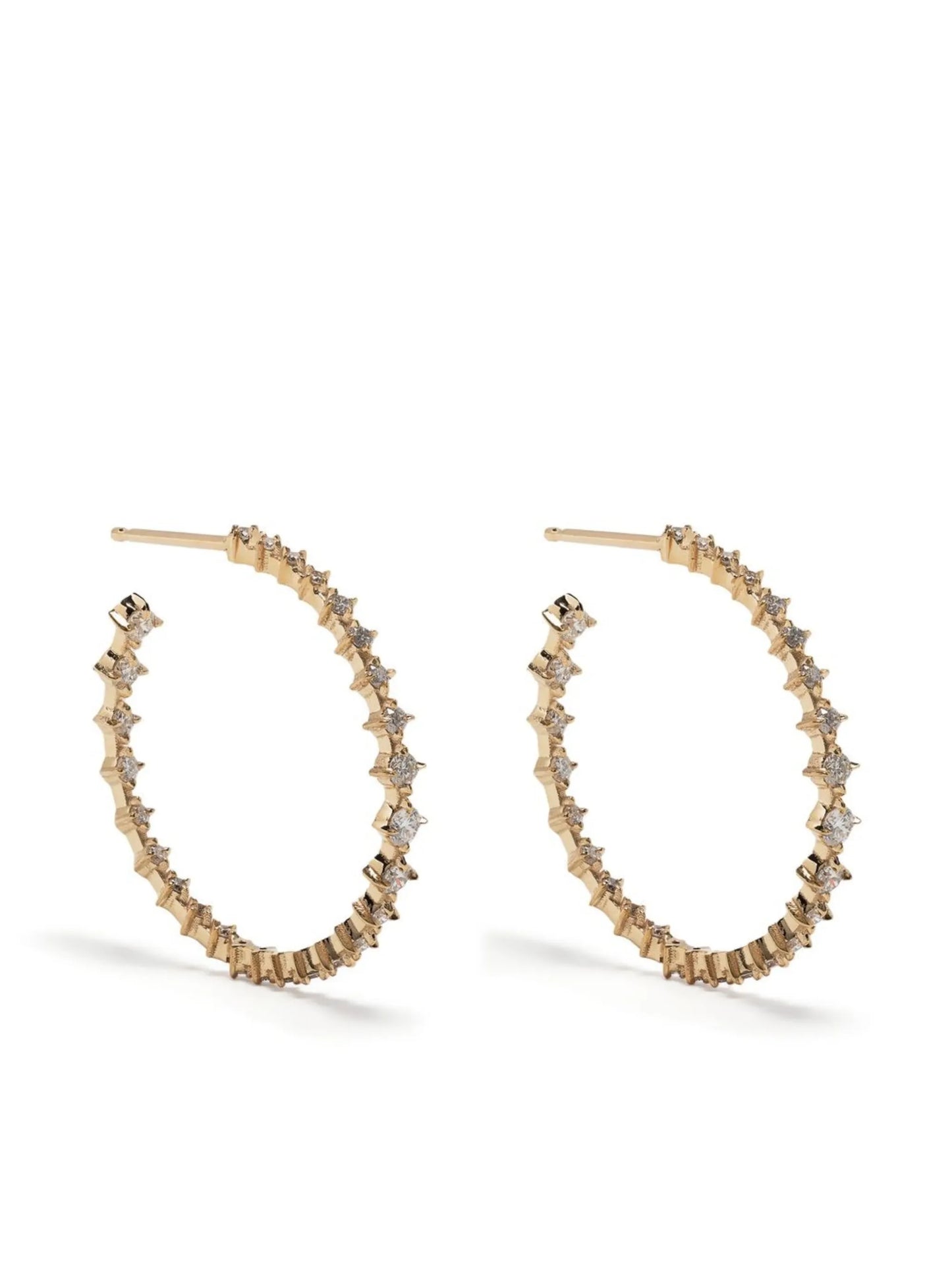 18kt yellow gold diamond hoop earrings