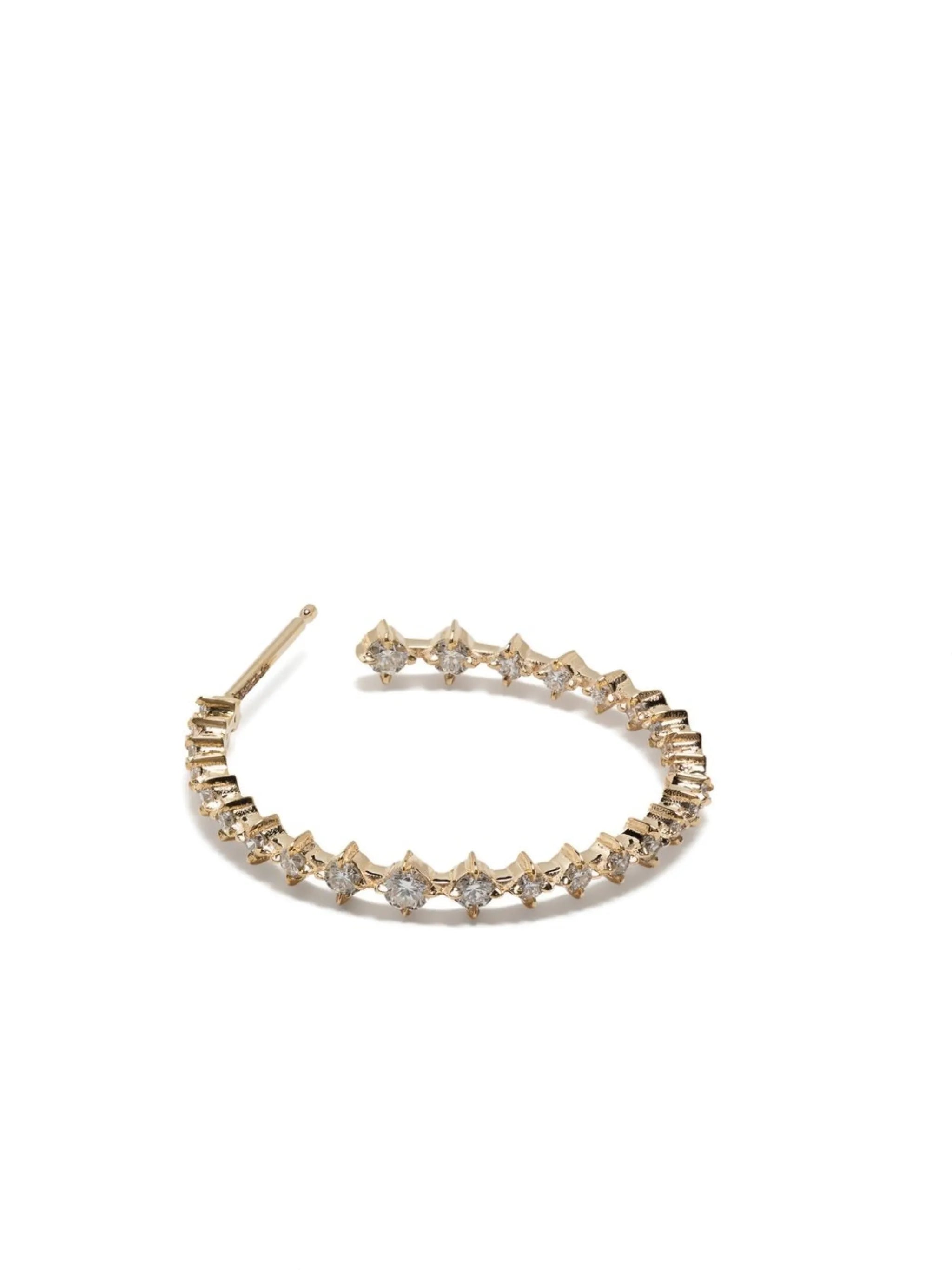 18kt yellow gold diamond hoop earrings
