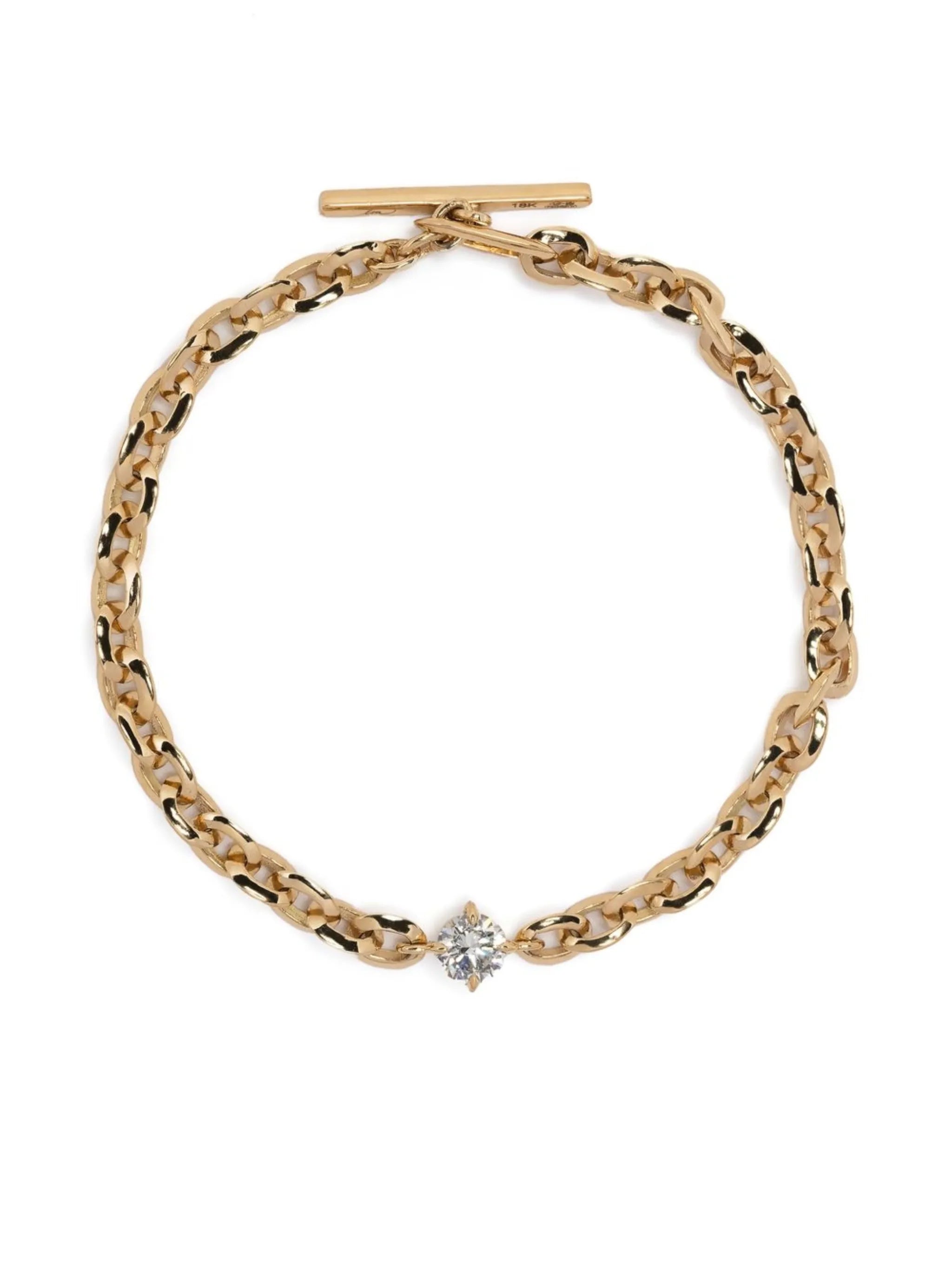 18kt yellow gold XS Knife Edge diamond bracelet