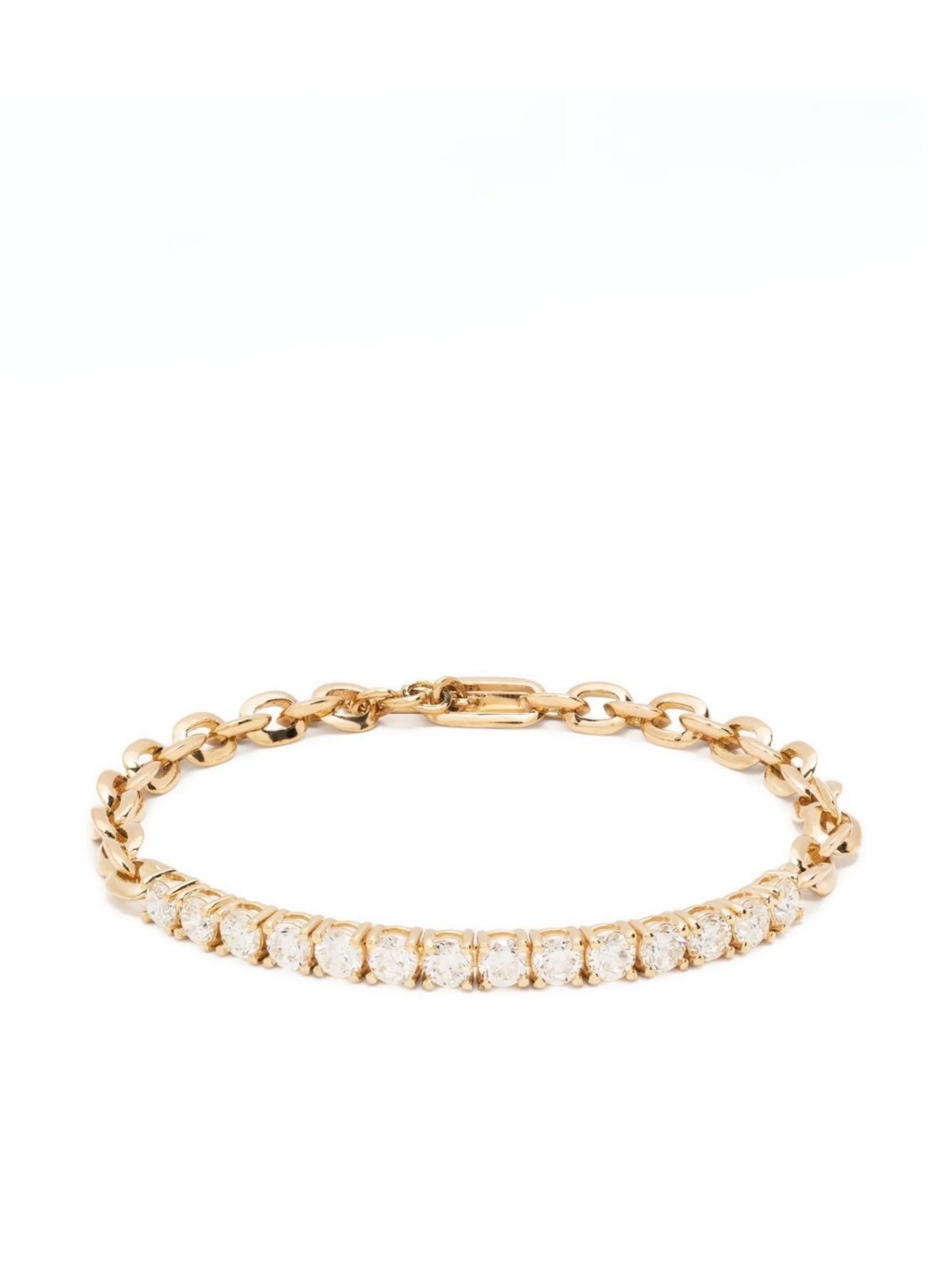 18kt yellow gold Mini Knife Edge diamond bracelet