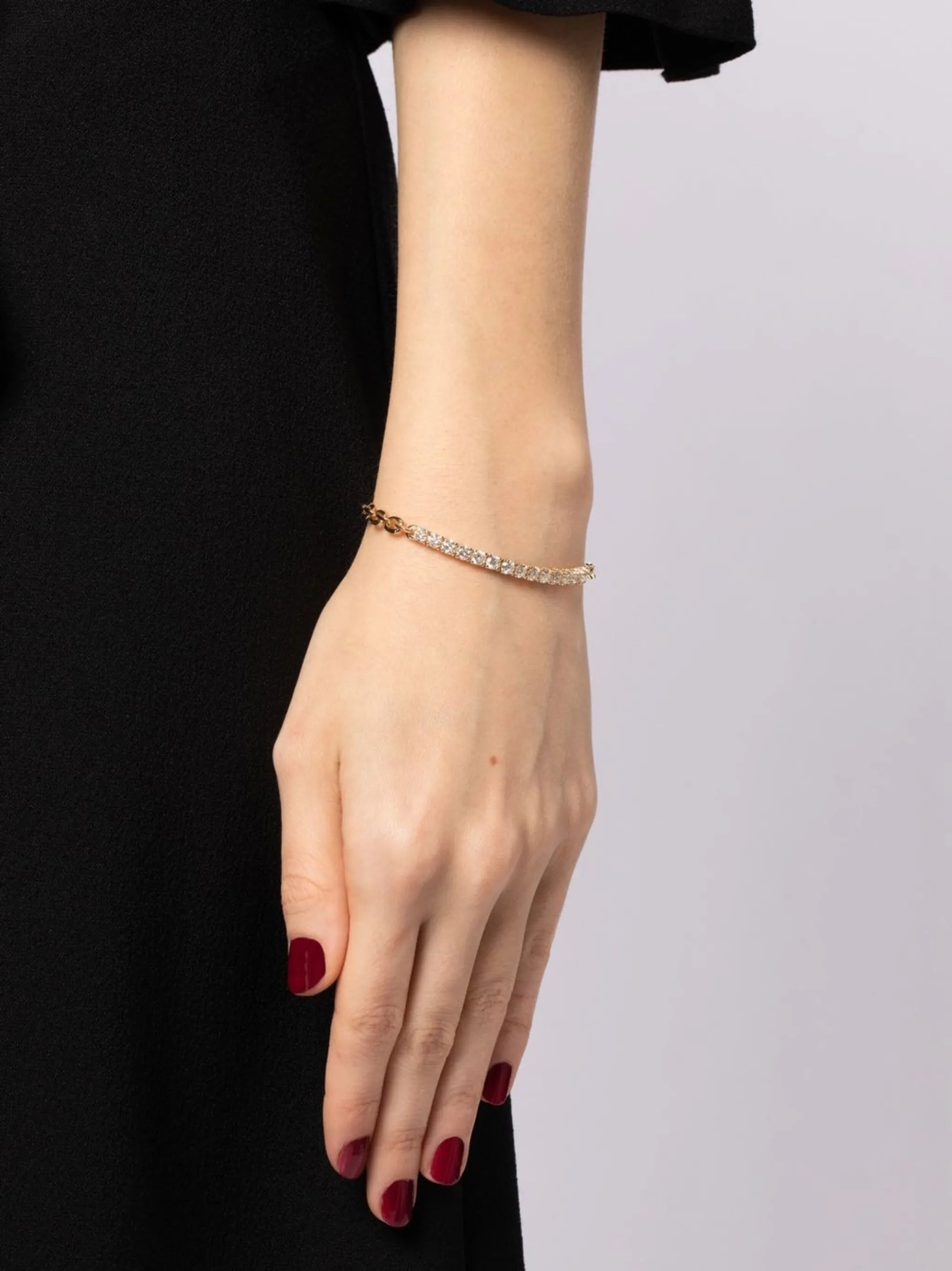 18kt yellow gold Mini Knife Edge diamond bracelet