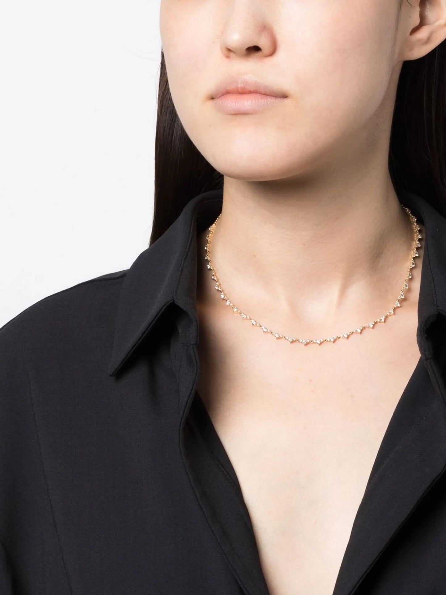 18kt yellow gold Éclat diamond tennis necklace