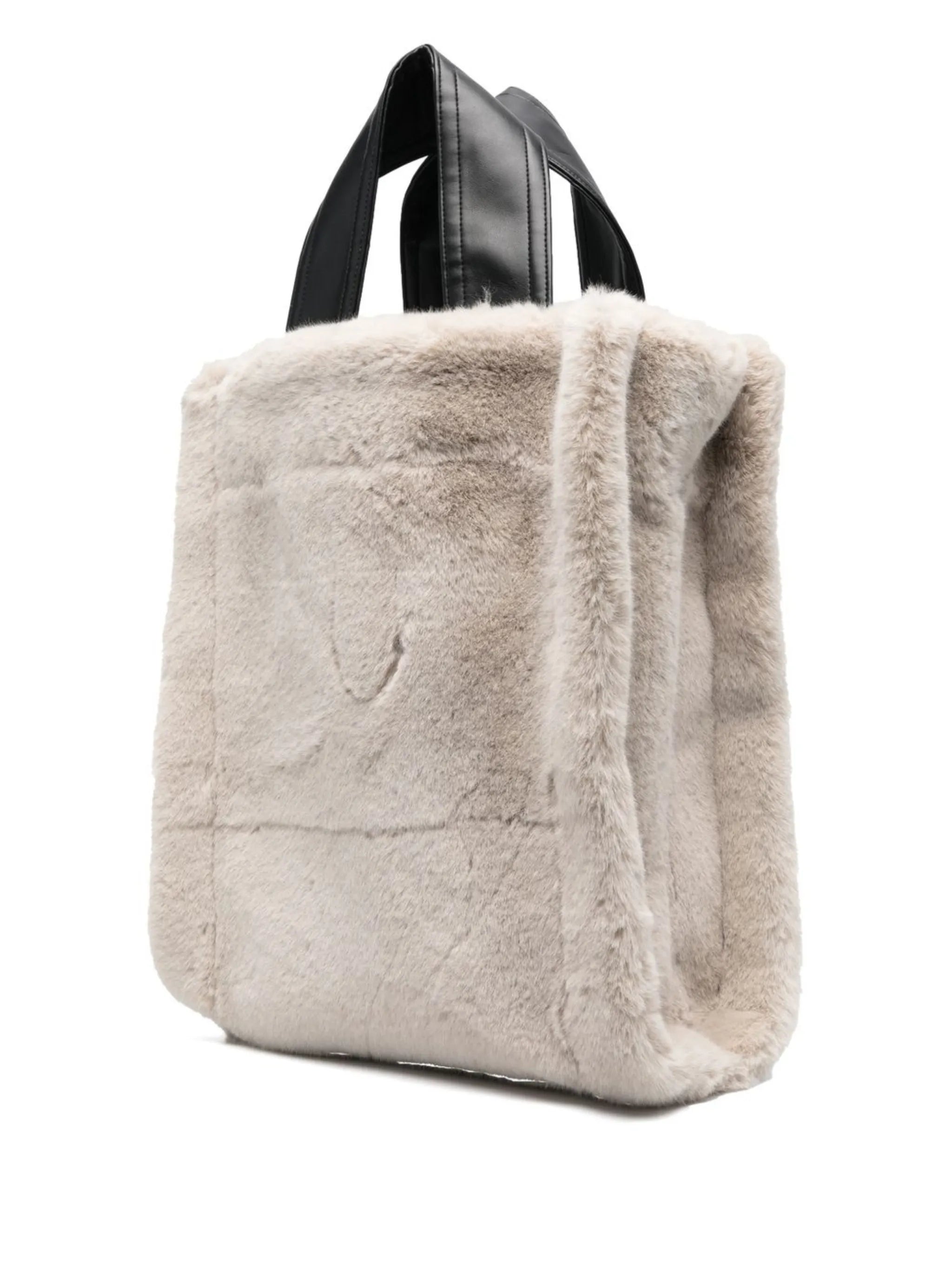 faux-fur design tote bag