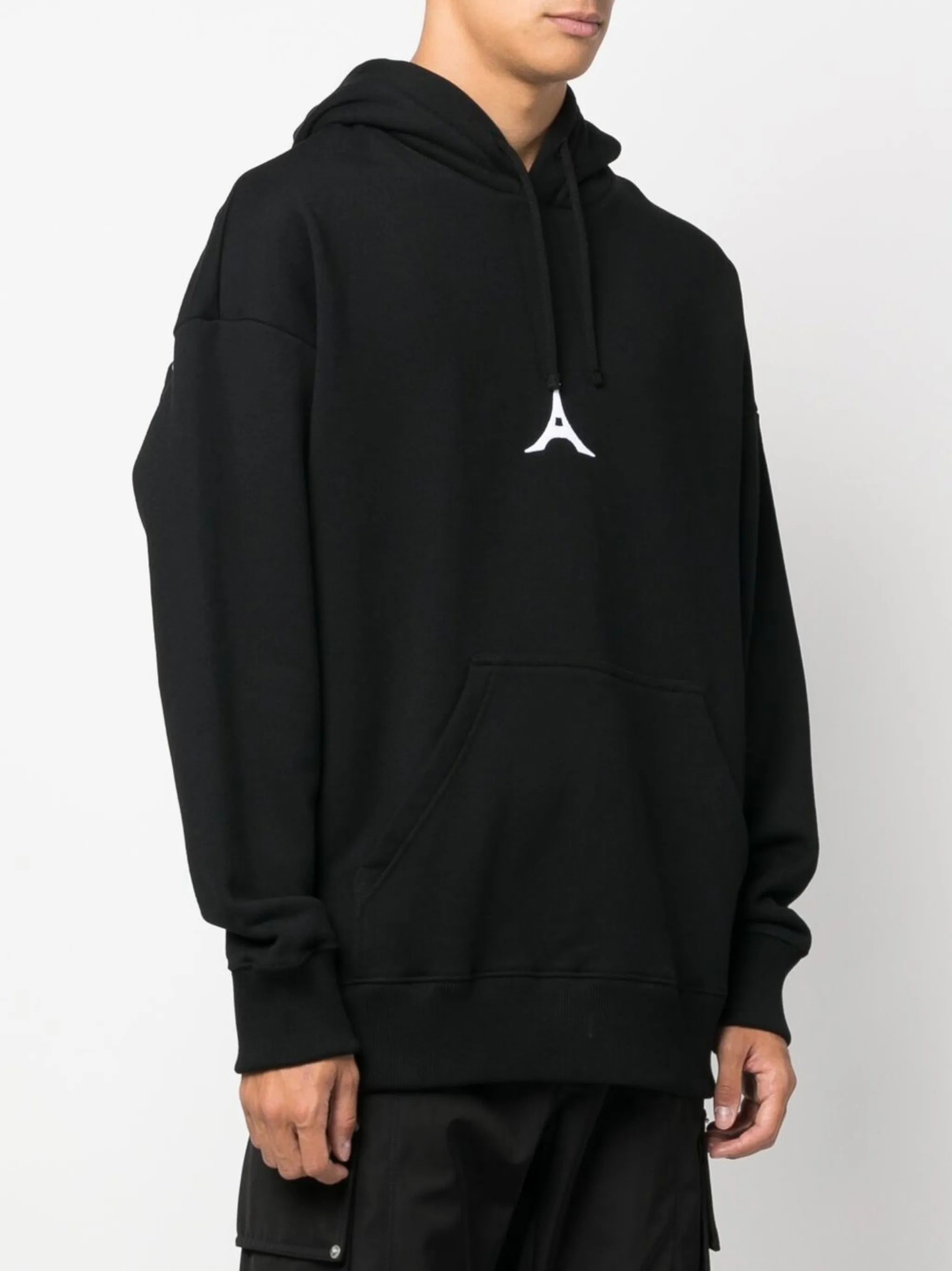 logo-patch cotton hoodie