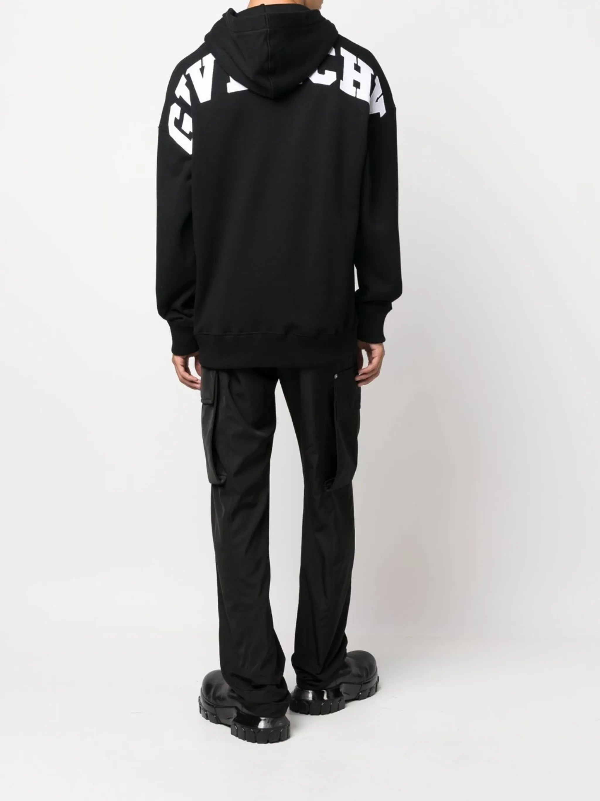 logo-patch cotton hoodie