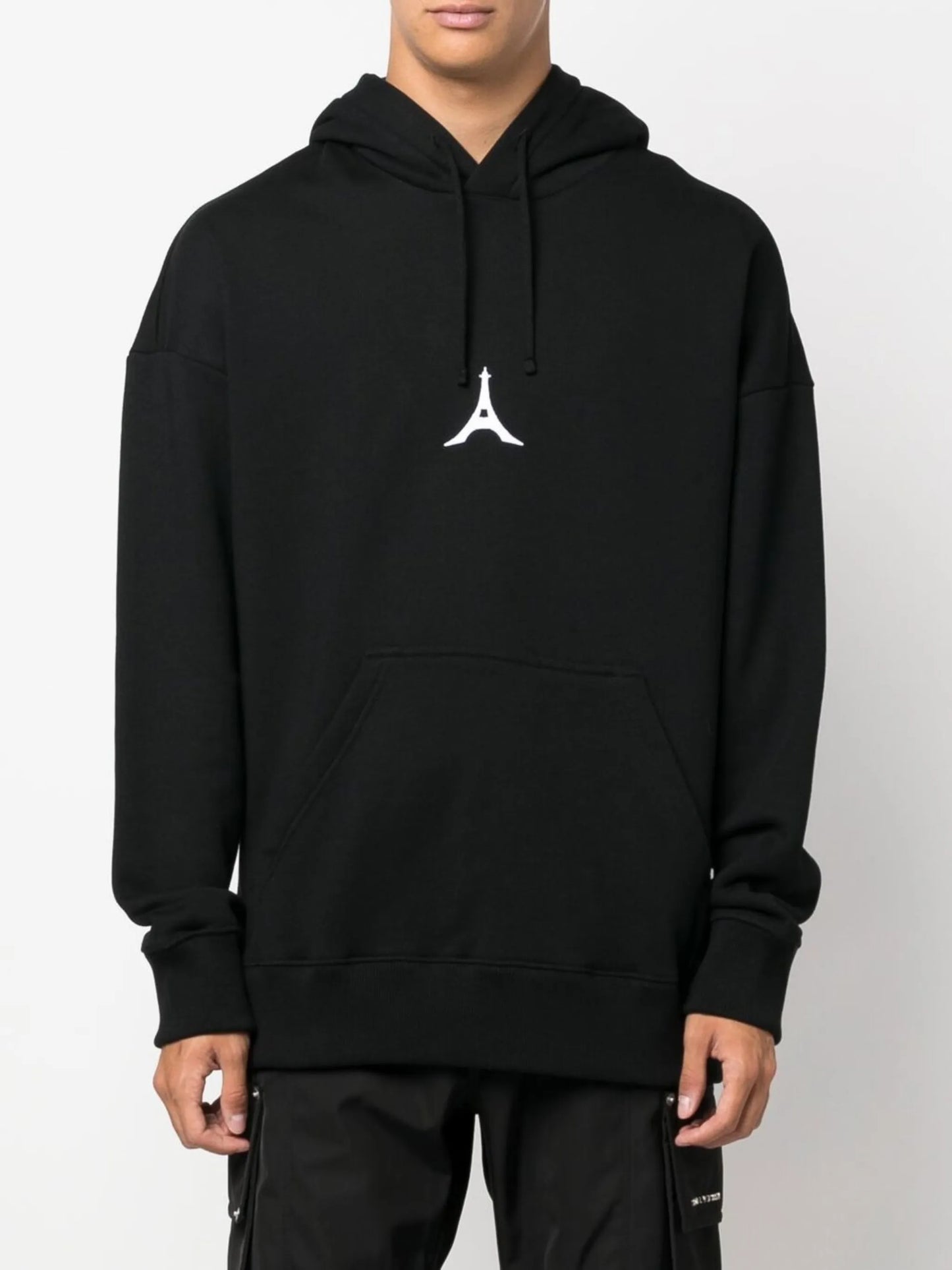 logo-patch cotton hoodie