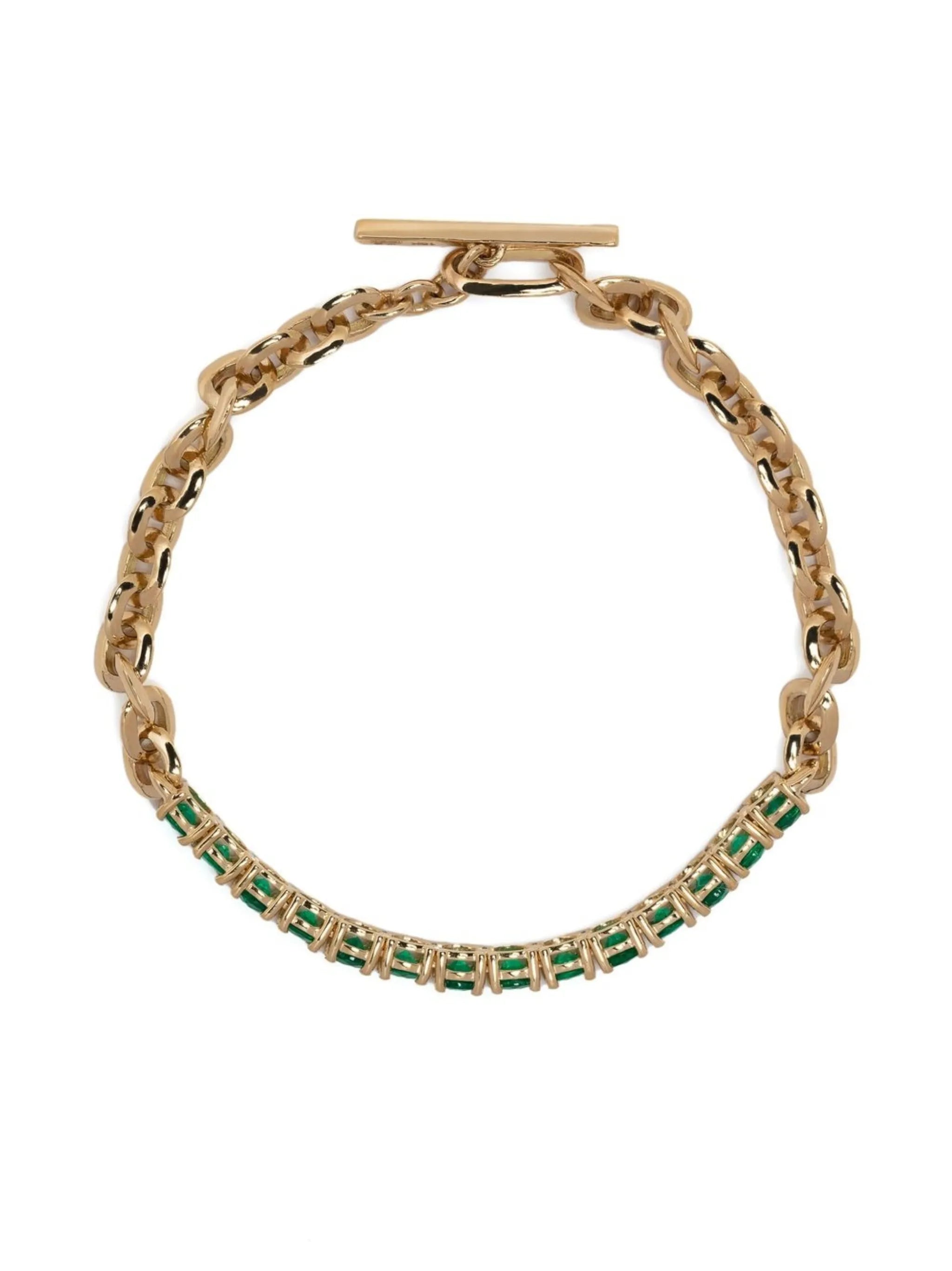 18kt yellow gold emerald tennis bracelet