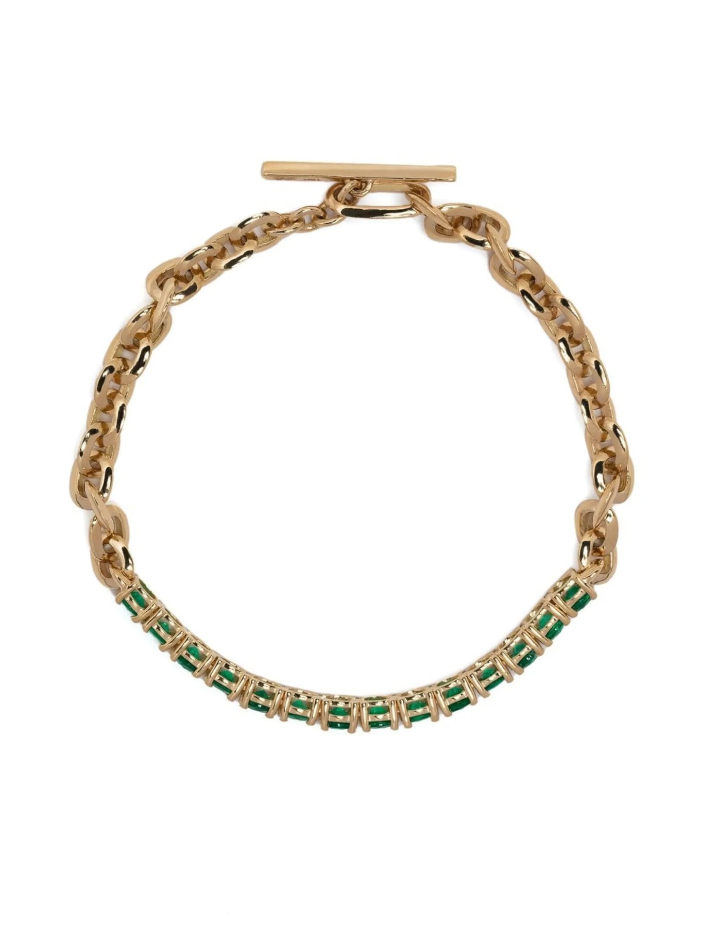 18kt yellow gold emerald tennis bracelet