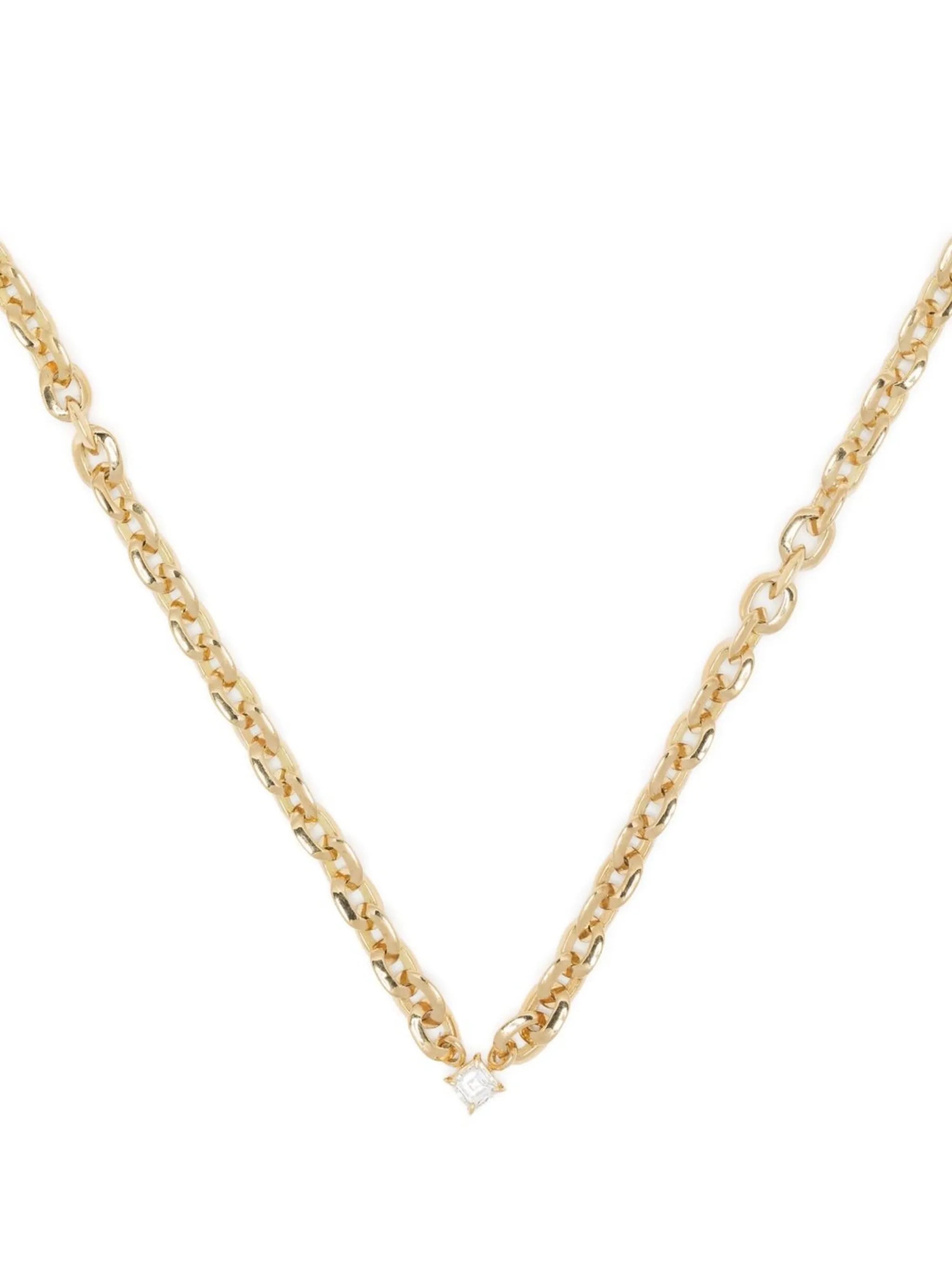 18kt yellow gold XS Knife Edge diamond necklace
