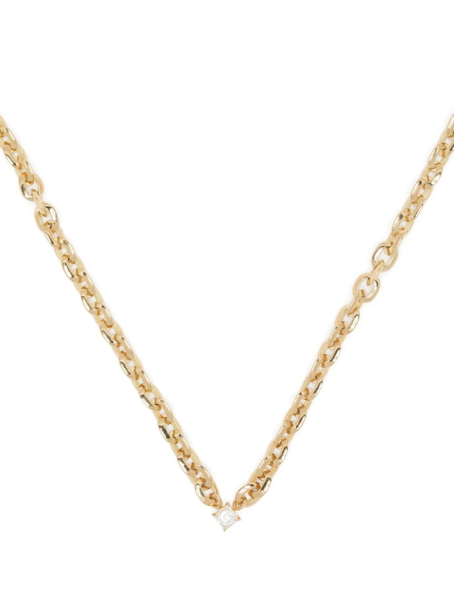 18kt yellow gold XS Knife Edge diamond necklace
