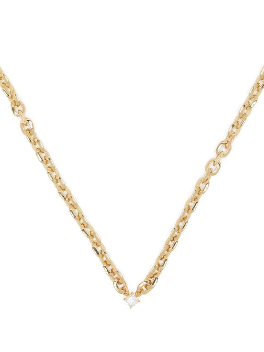 18kt yellow gold XS Knife Edge diamond necklace