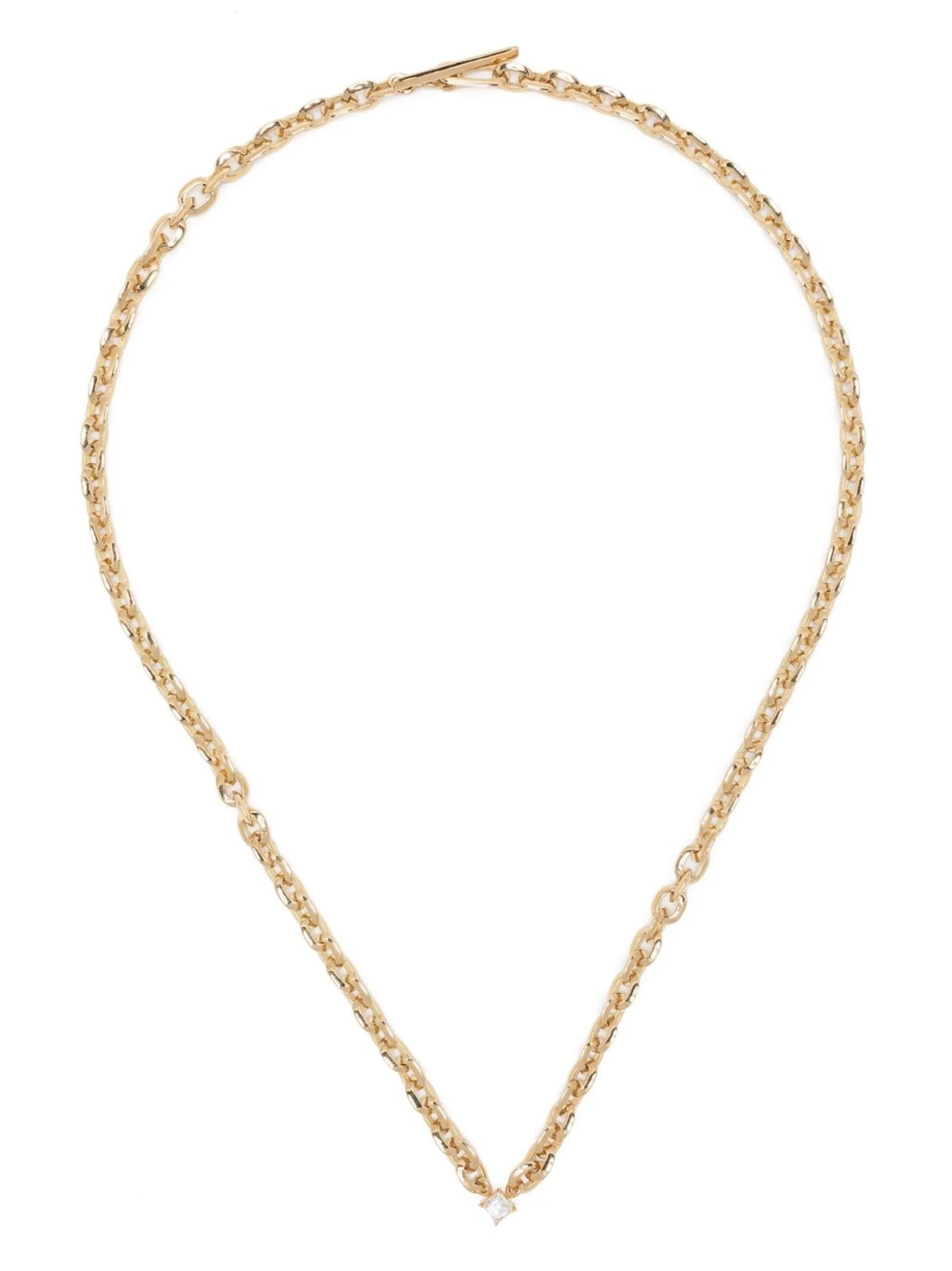 18kt yellow gold XS Knife Edge diamond necklace