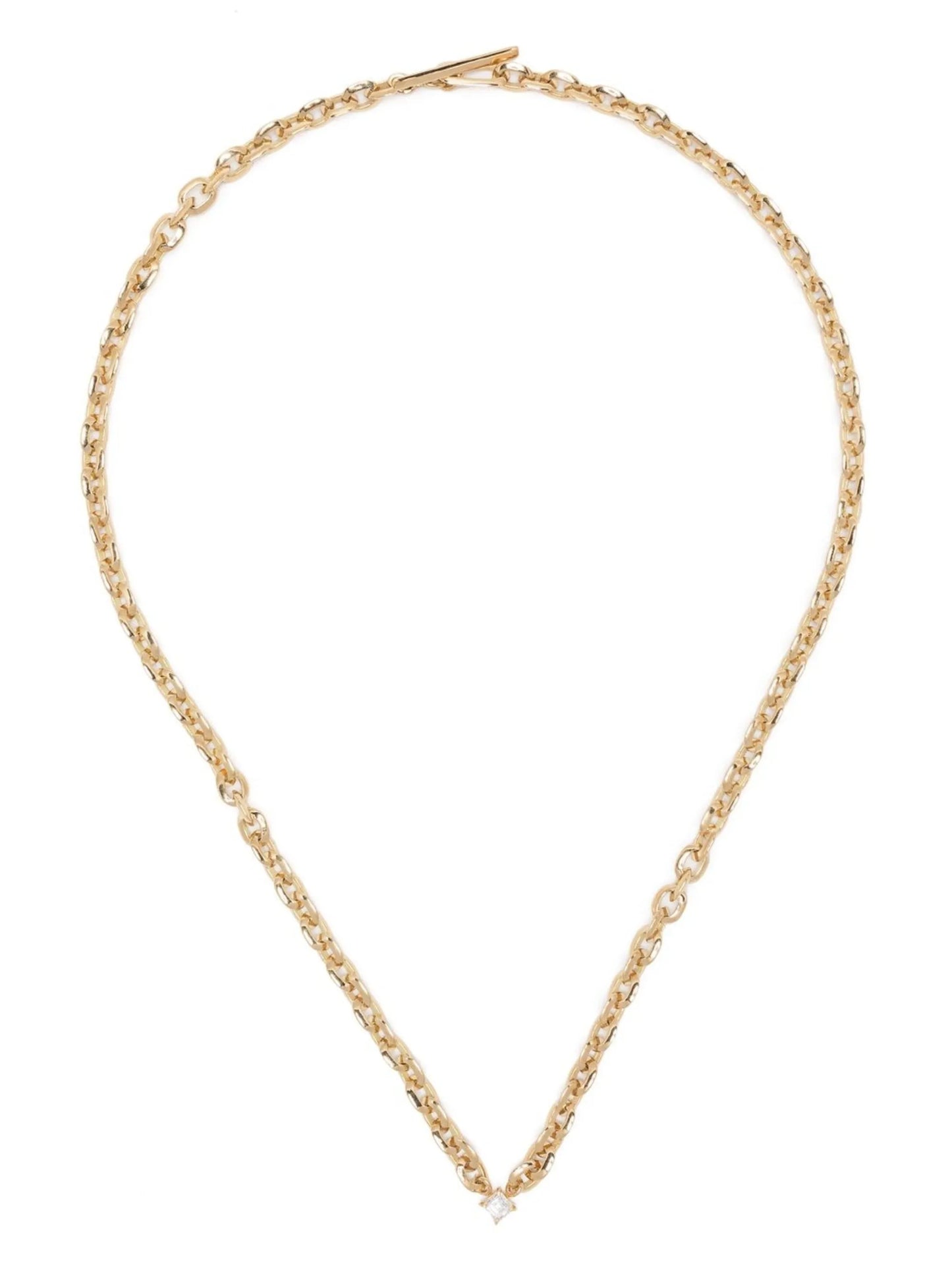 18kt yellow gold XS Knife Edge diamond necklace