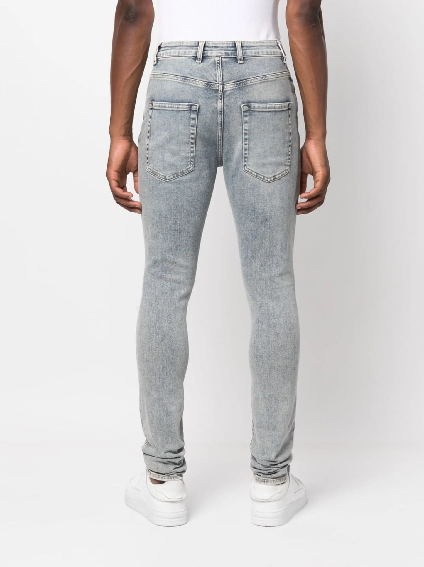 ripped-detail slim-cut jeans