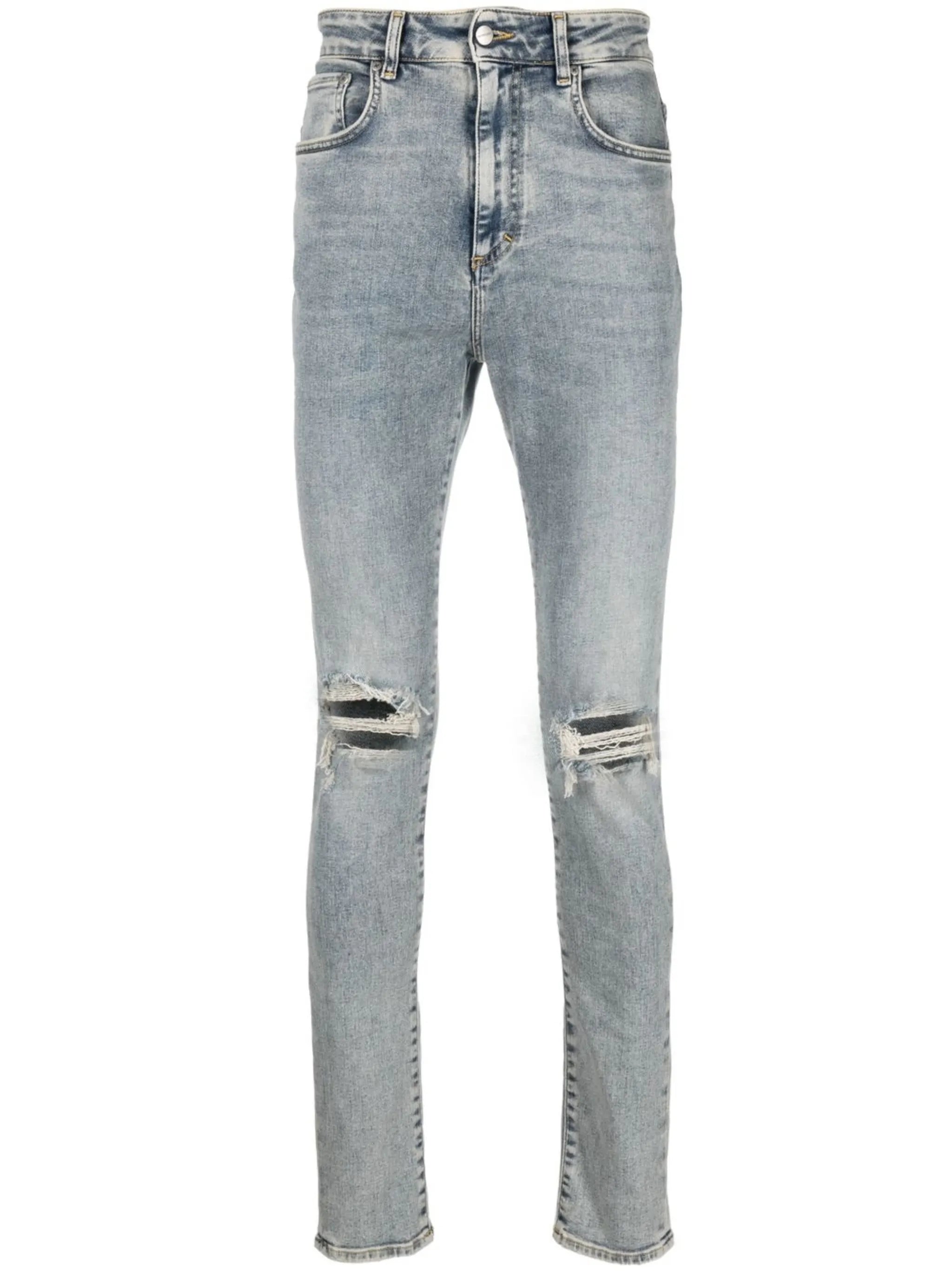 ripped-detail slim-cut jeans