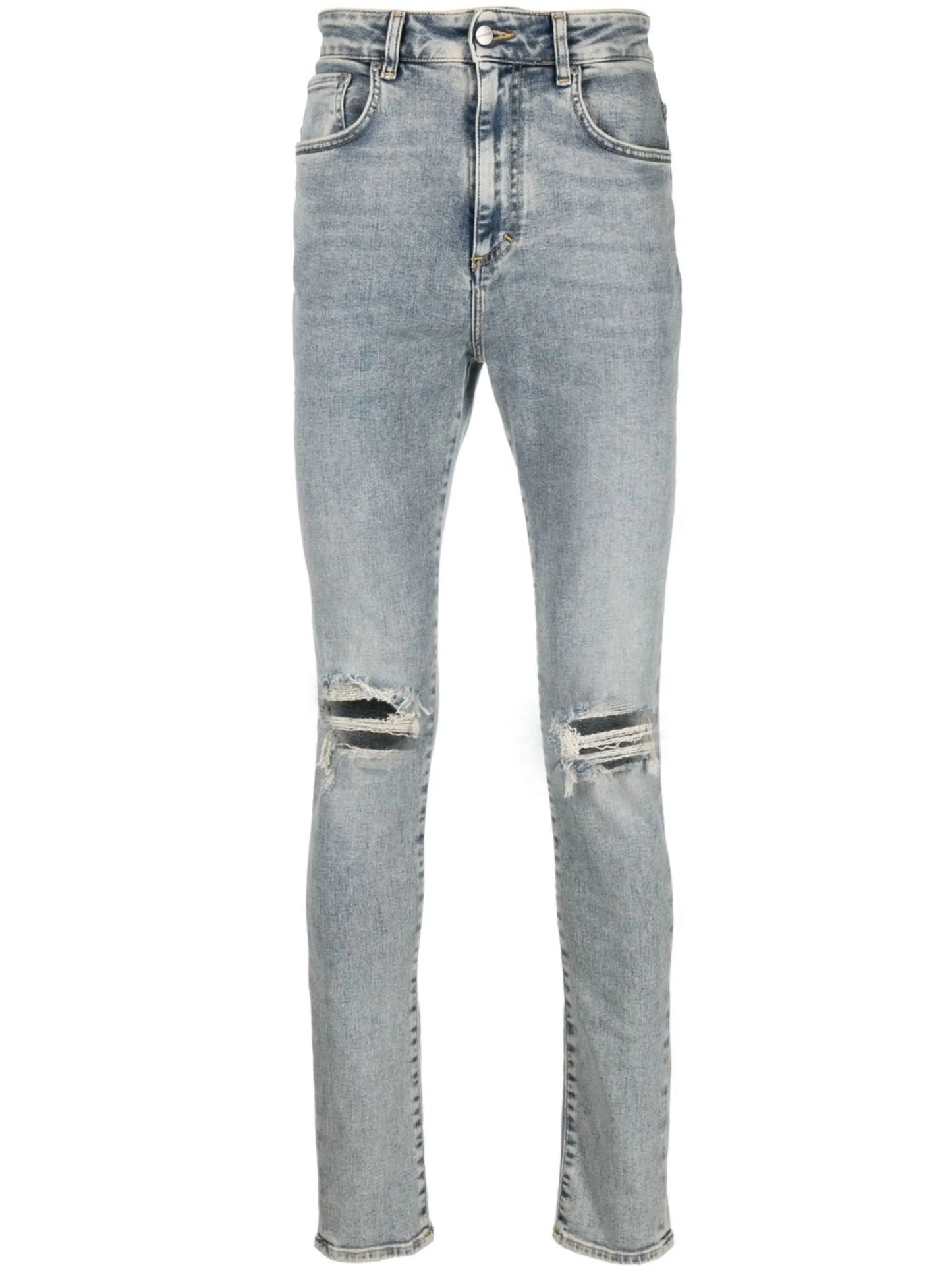ripped-detail slim-cut jeans