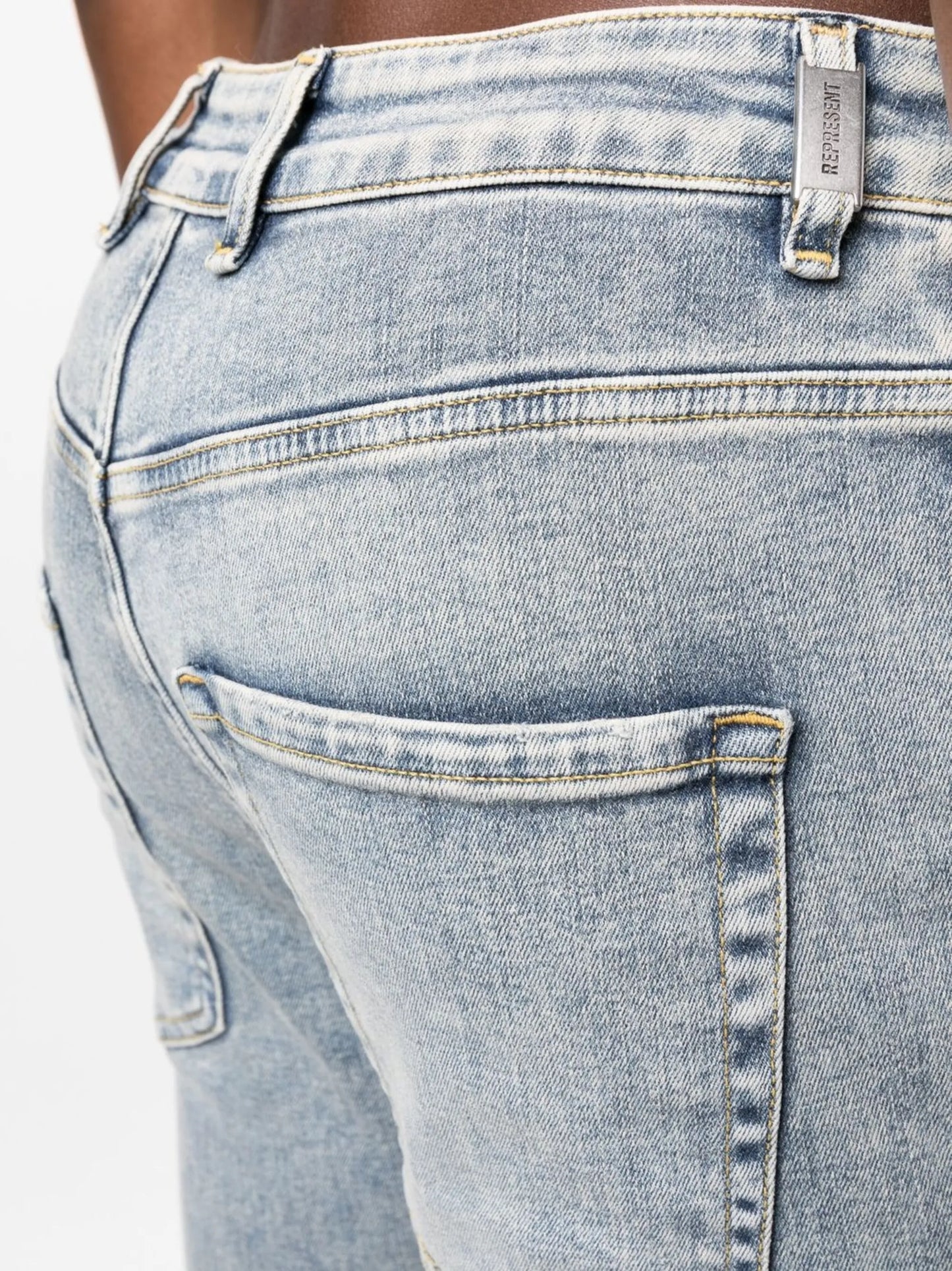 ripped-detail slim-cut jeans