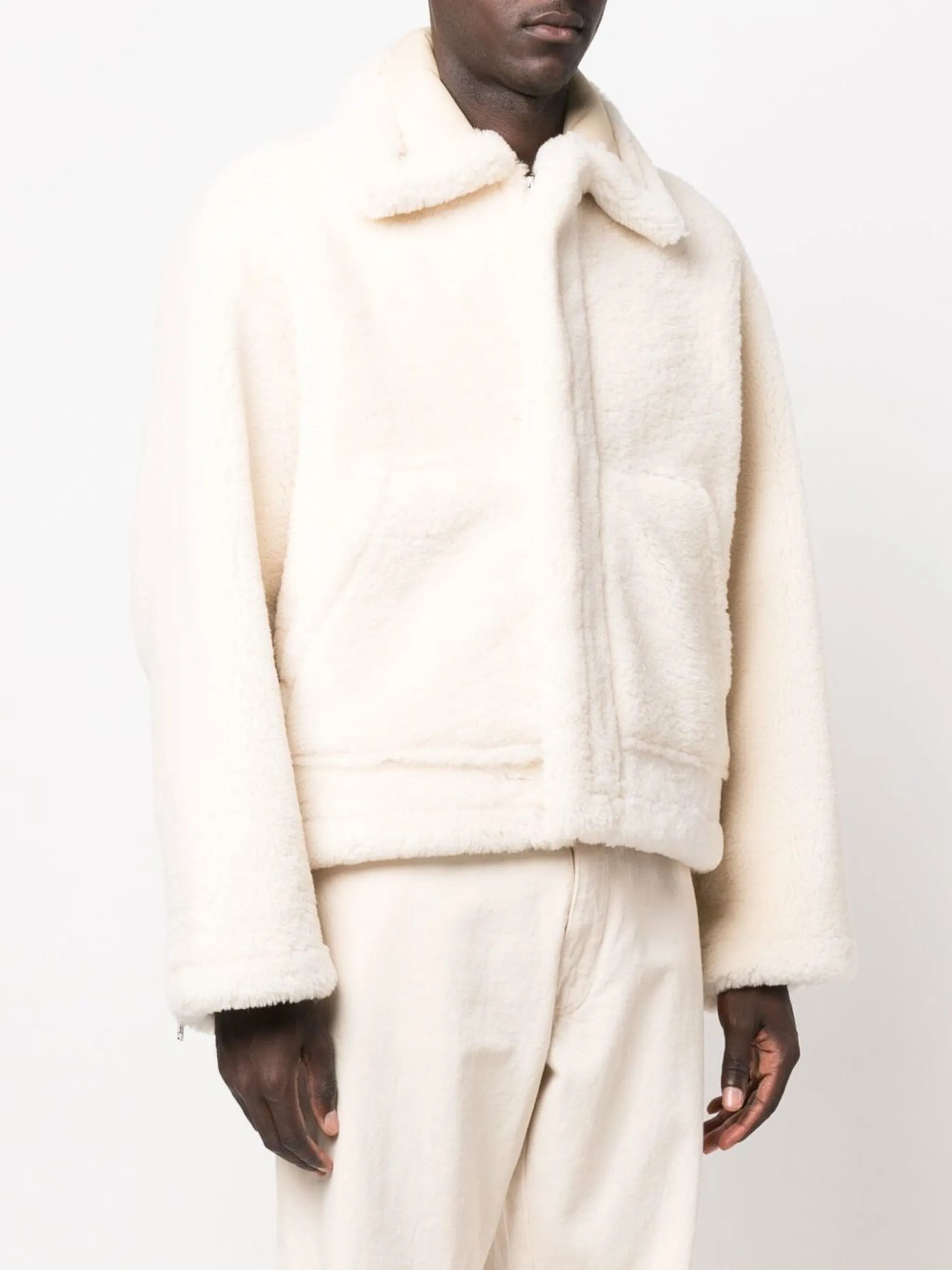shearling bomber jacket